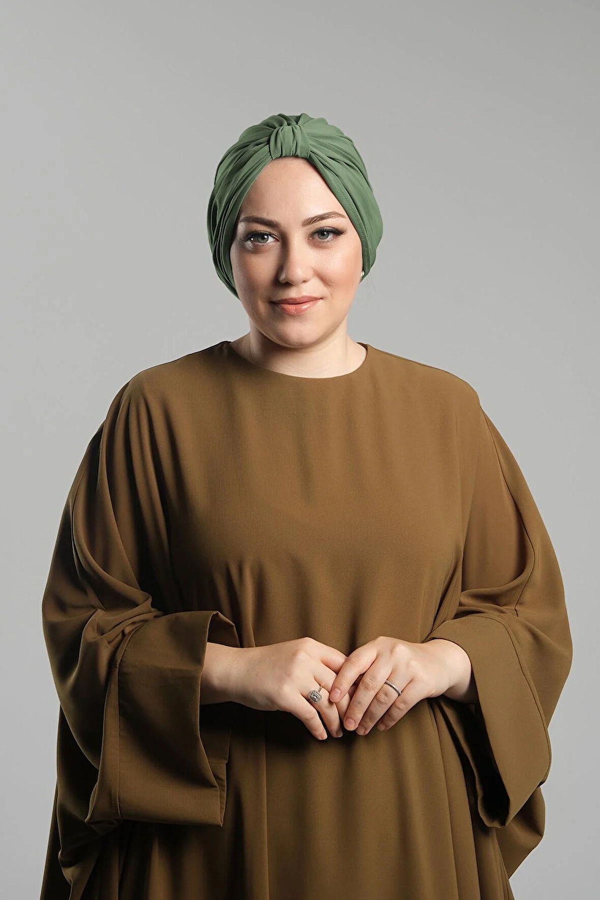 Yağ Yeşili Pratik Hazır Geçmeli Tesettür Bone Sandy Pileli Salaş 2121_36