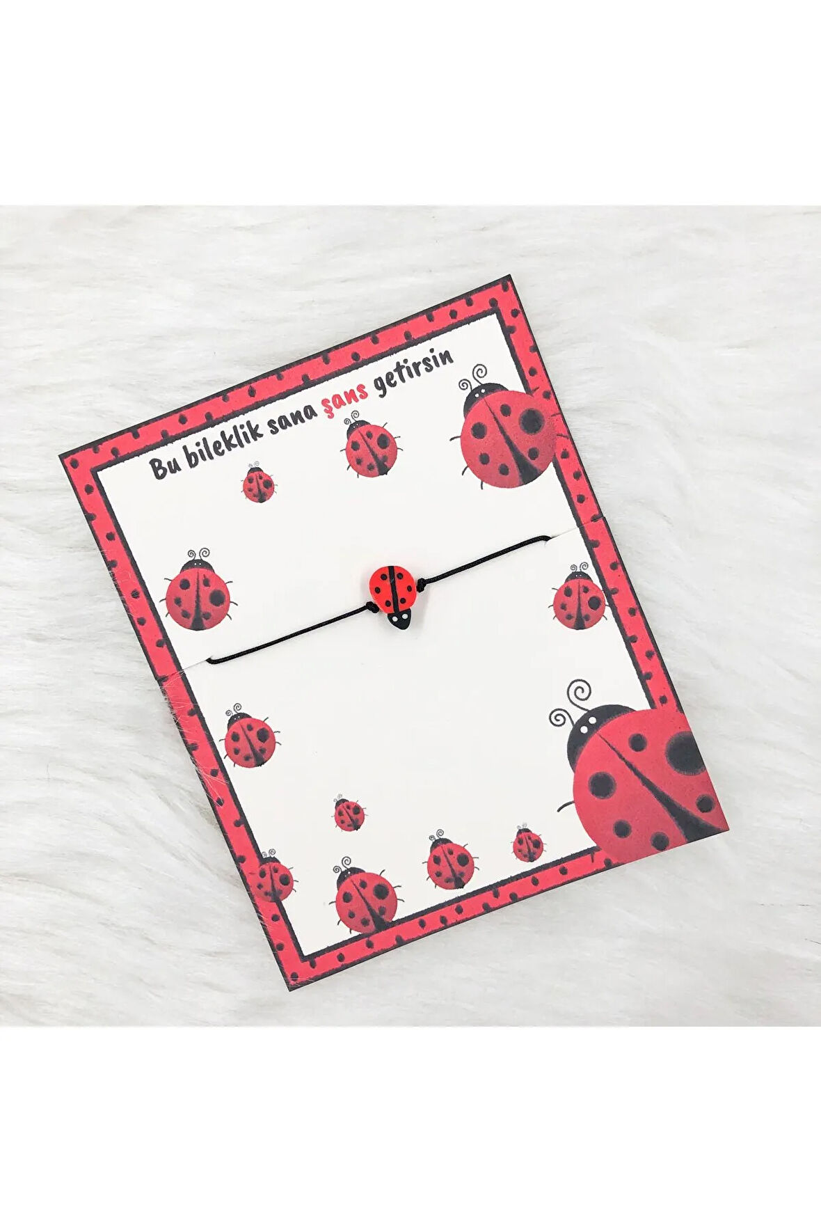 Uğur Böcekli Boncuklu Şans Bilekliği (20 Adet)