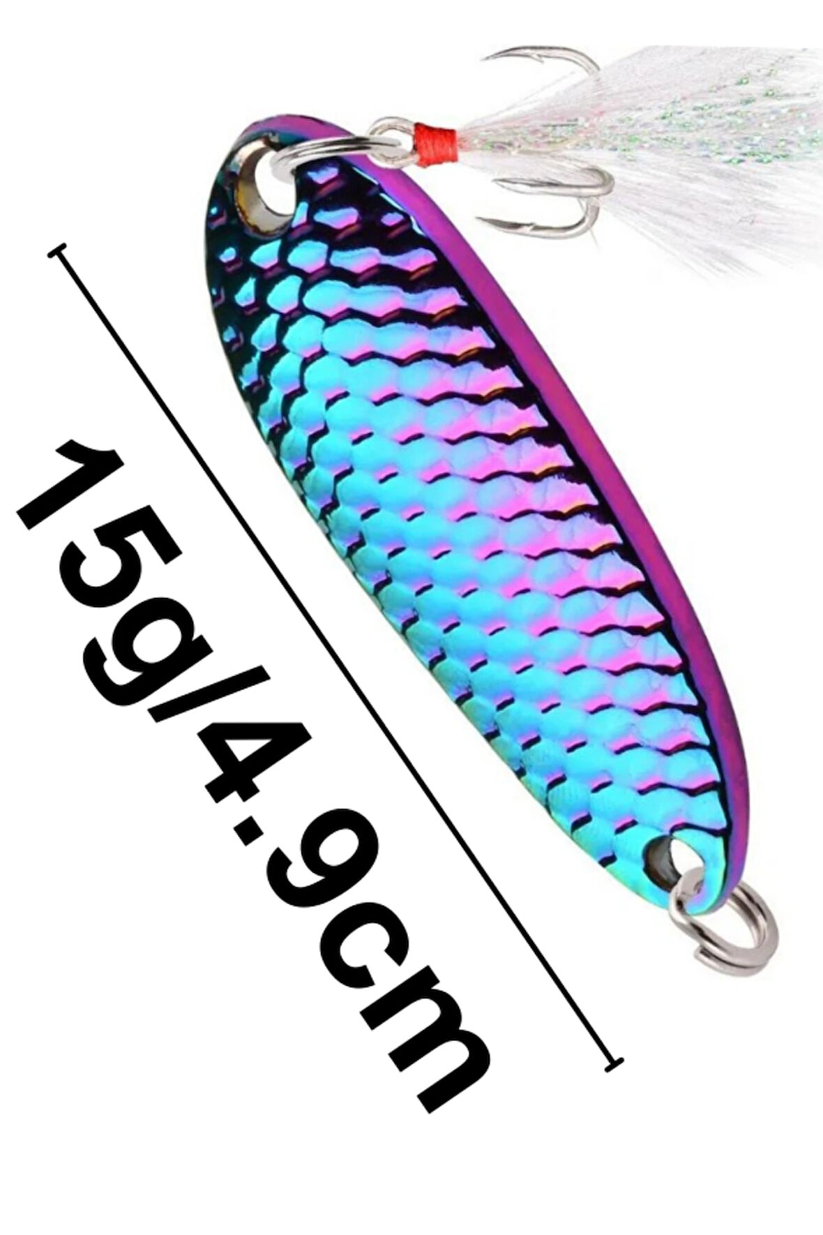 Eagenset Kaşık 15gram / 4,9 c.m Çok Renkli Sahte Yem, Spin, Rapala, Jig Yem, Zoka Yem, Alabalık, Çinekop, Levrek, Lüfer, Palamut, Zargana, Turna, Zoka Yem