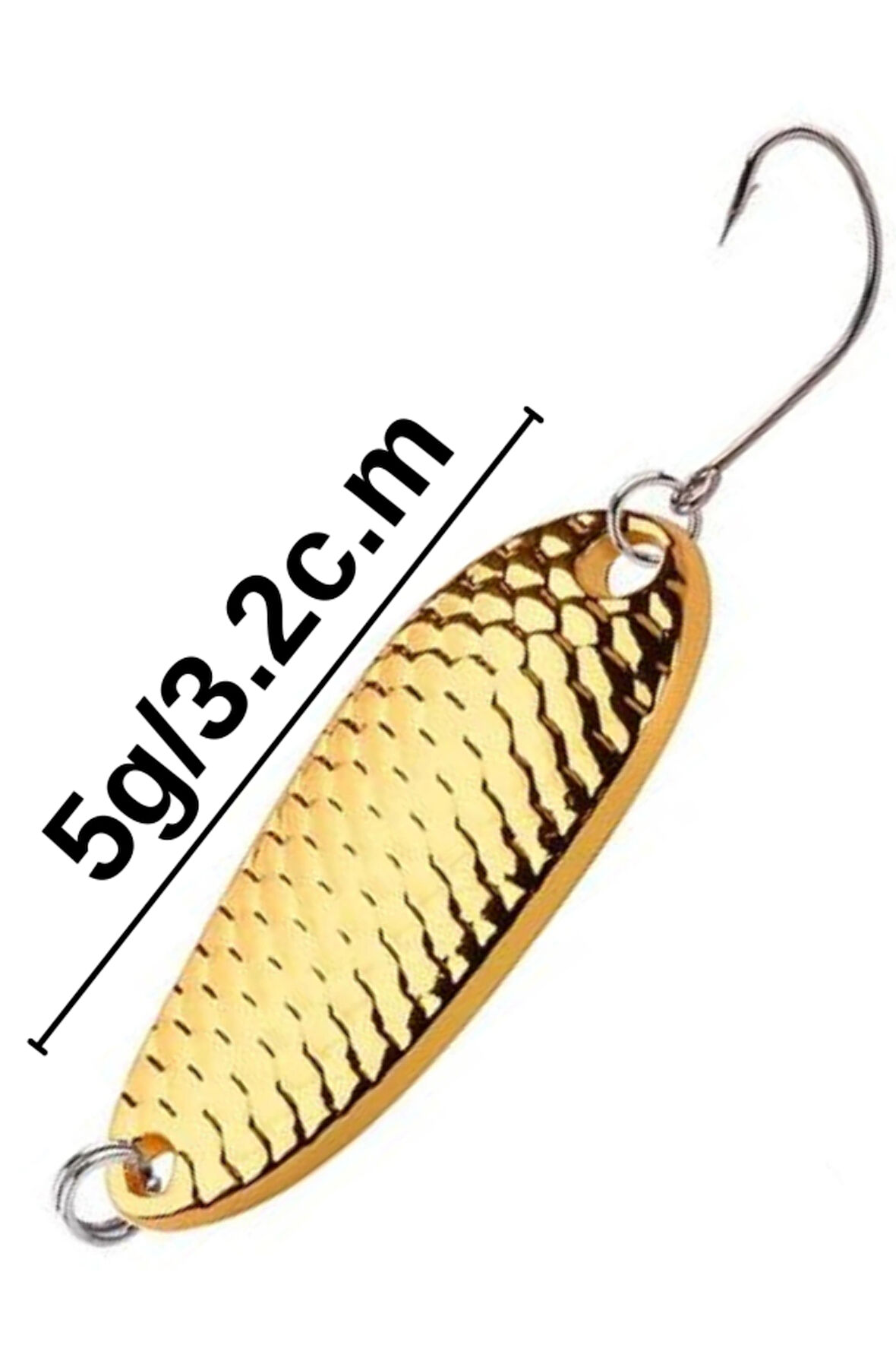 Eagenset Kaşık 5g/3.2c.m Altın Sahte Yem, Spin, Rapala, Jig Yem, Zoka Yem, Alabalık, Çinekop, Levrek, Lüfer, Palamut, Zargana, Turna, Zoka Yem