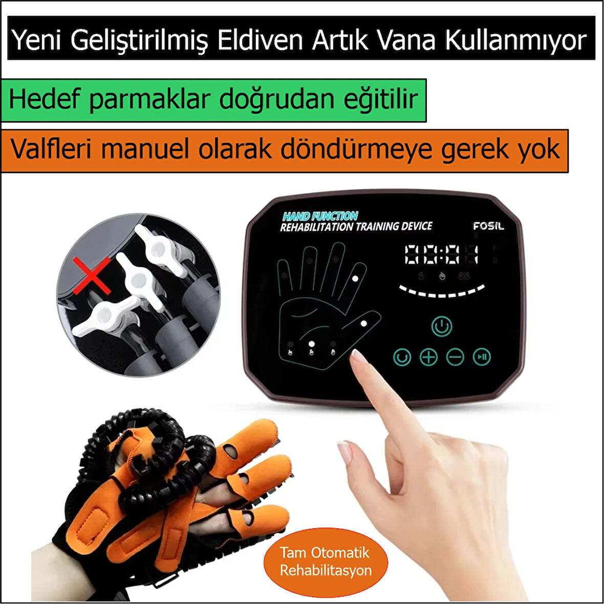 Ayna Modlu Robotik El Egzersiz Cihazı  (Çift El L Beden)