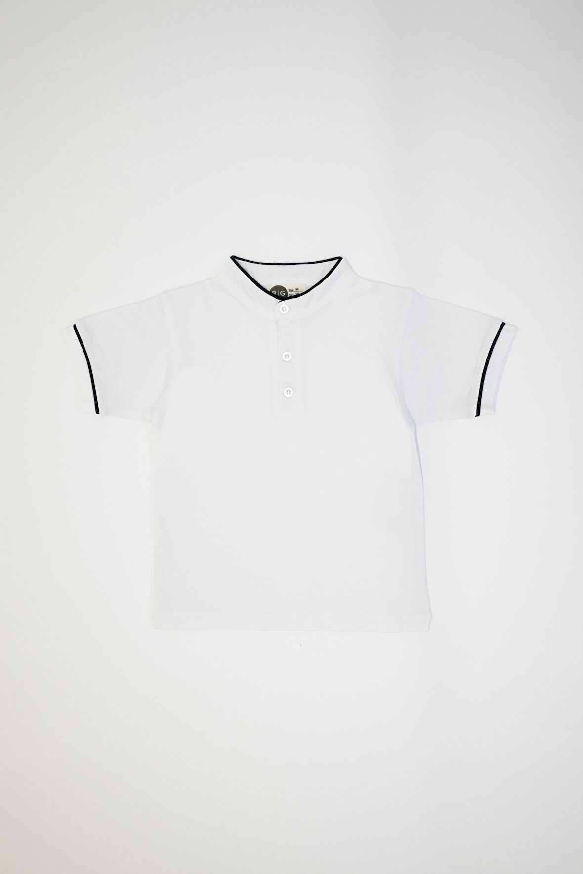 Çocuk Düğme Detaylı Hakim Yaka Tişört