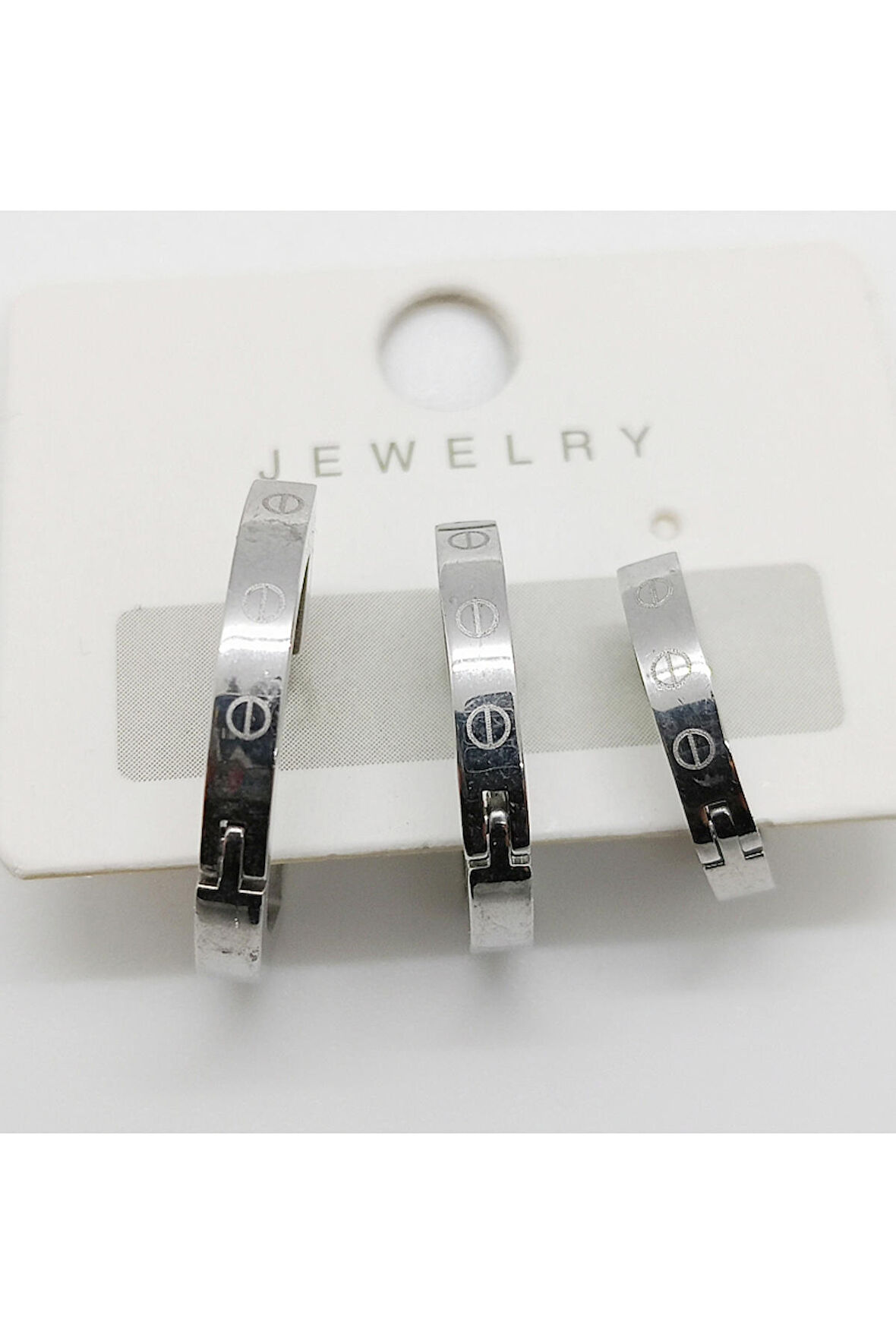 Çelik Figürlü Unisex Küpe