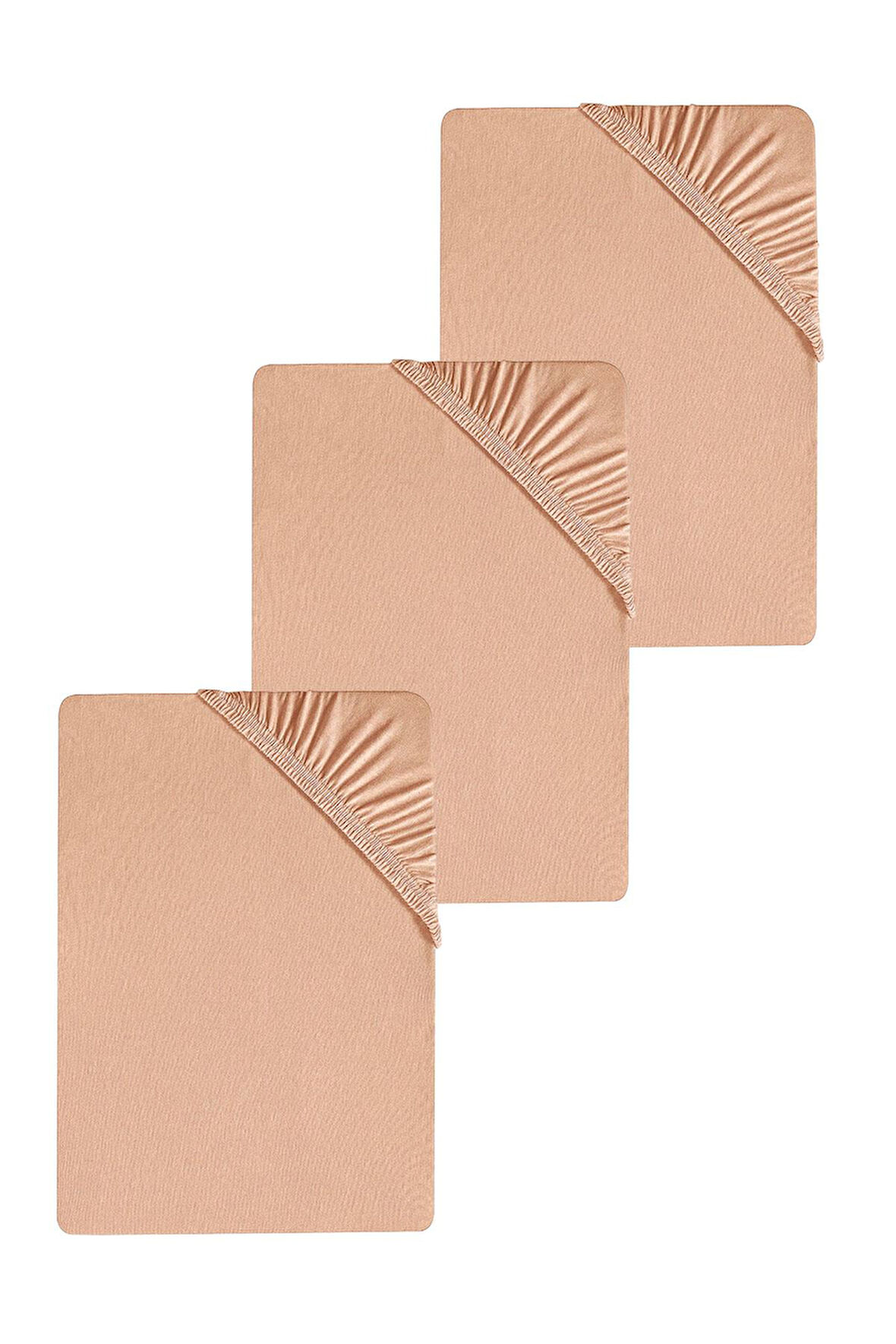 3 Adet Battal Boy Düz Pamuklu Çift Kişilik 200 x 200 cm Lastikli Penye Çarşaf