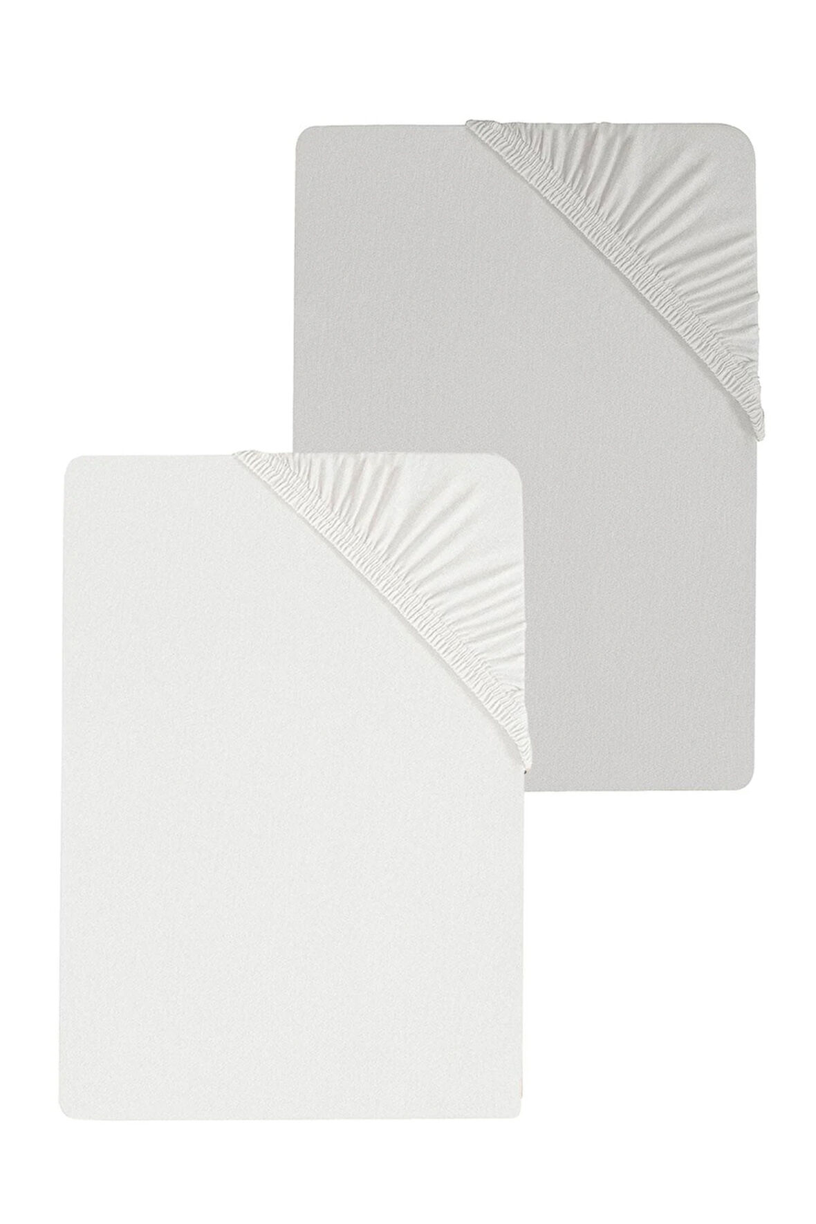 2 Adet Battal Boy Düz Pamuklu Çift Kişilik 200 x 200 cm Lastikli Penye Çarşaf