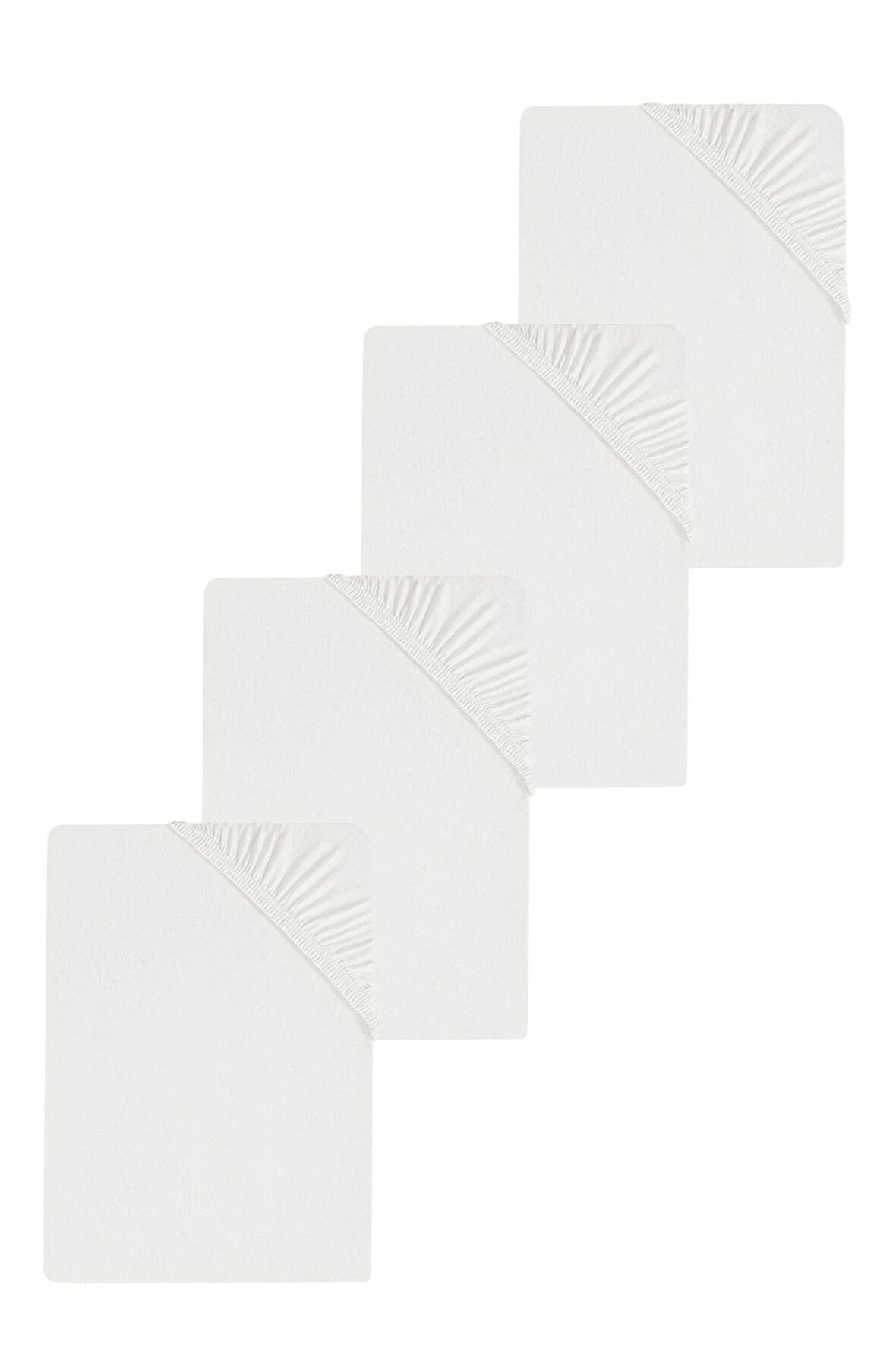 4 Adet Battal Boy Düz Pamuklu Çift Kişilik 200 x 200 cm Lastikli Penye Çarşaf