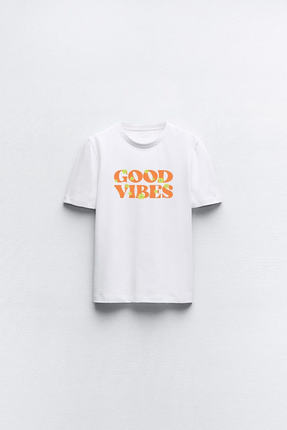 Good Vıbes Yazılı Baskılı Beyaz Çocuk T-shirt