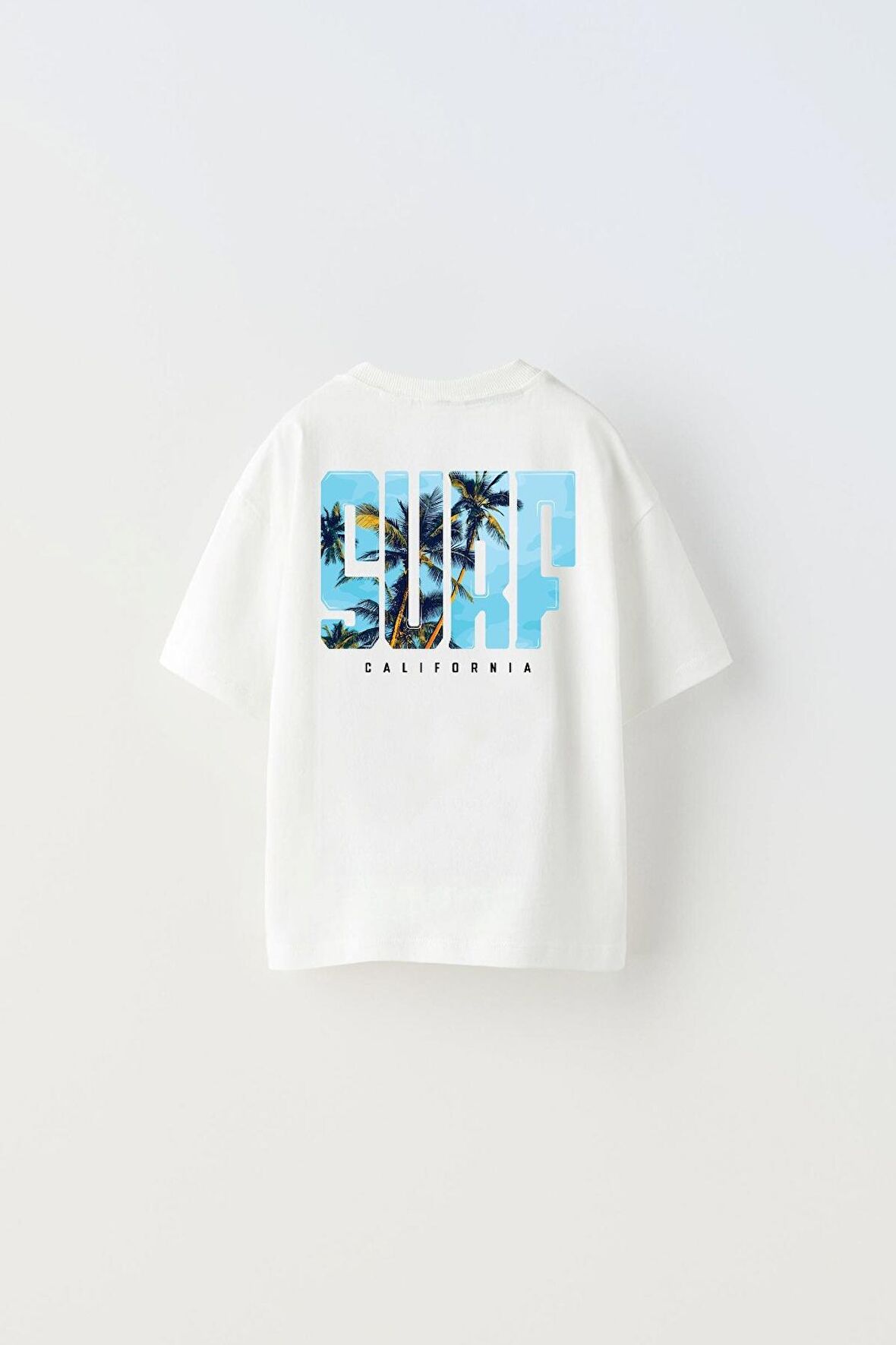 Surf California Yazılı Baskılı Beyaz Çocuk T-shirt