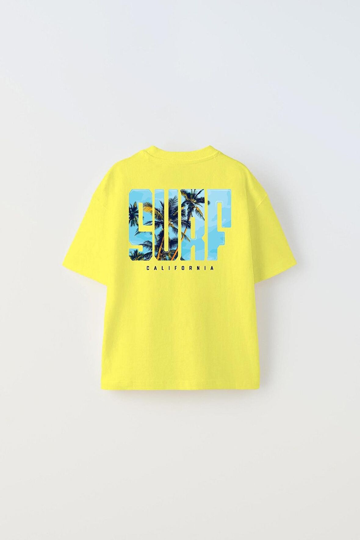 Surf California Yazılı Baskılı Sarı Çocuk T-shirt