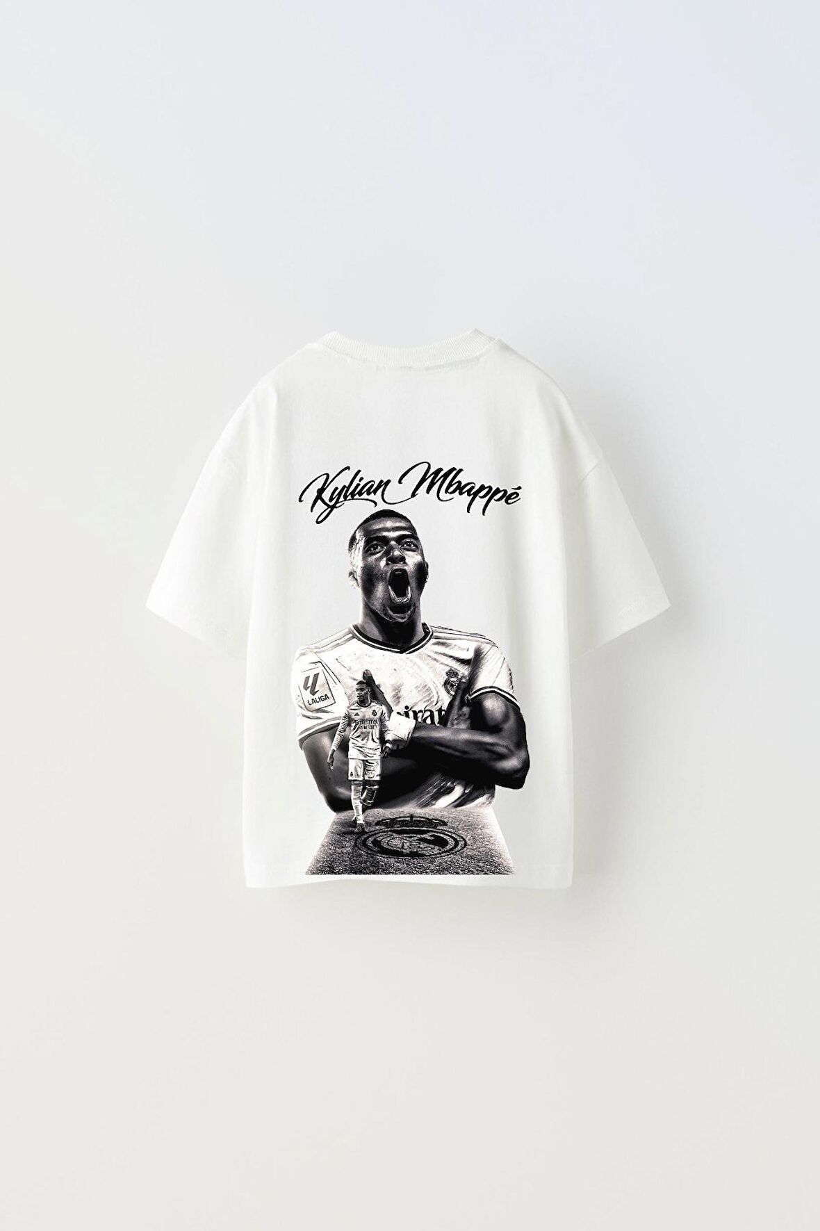 Euro 2024'ün Genç Yıldızları Kylian Mbappe Baskılı Beyaz Çocuk T-shirt