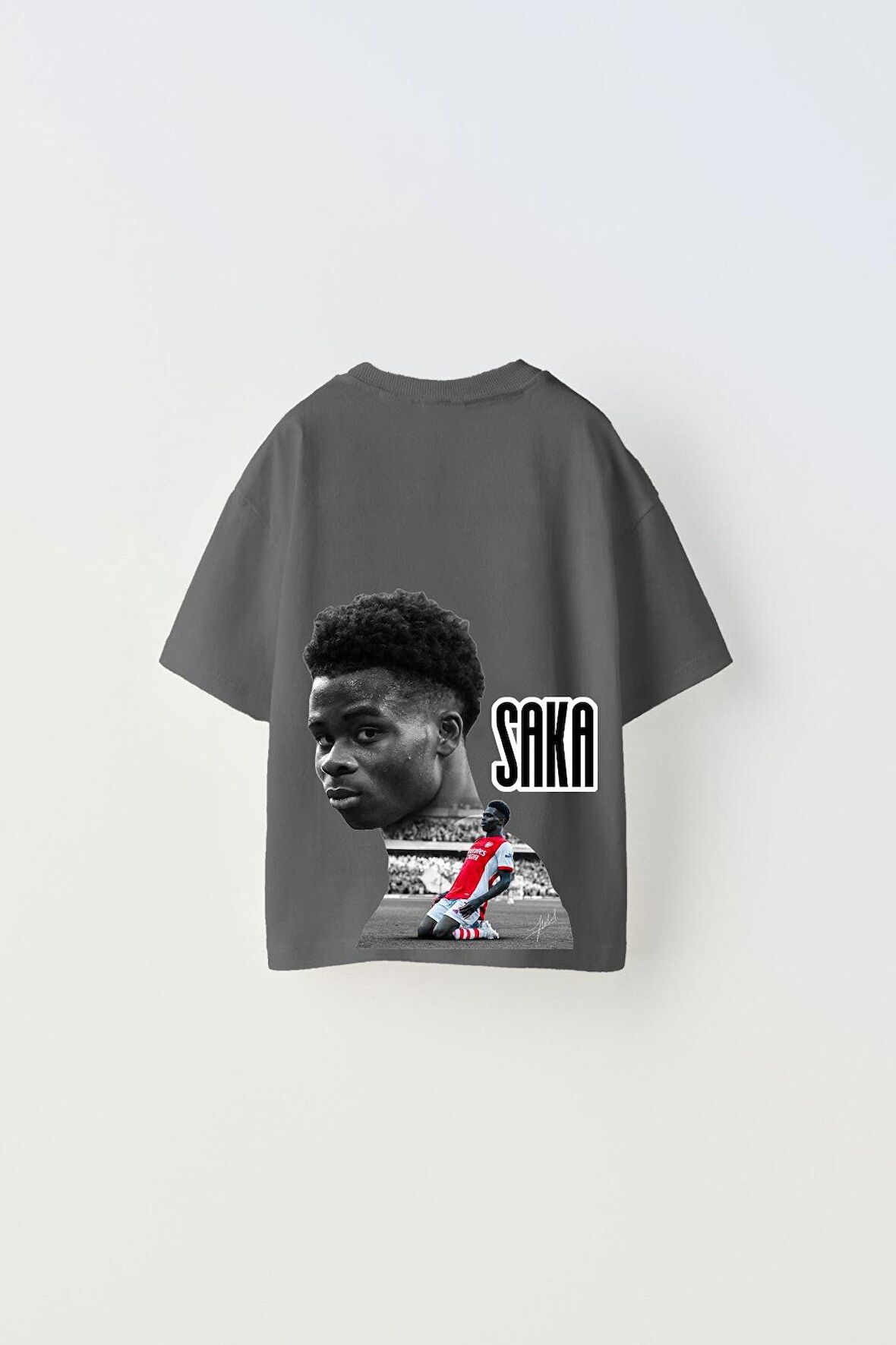 Euro 2024'ün Genç Yıldızları Saka Baskılı Füme Çocuk T-shirt