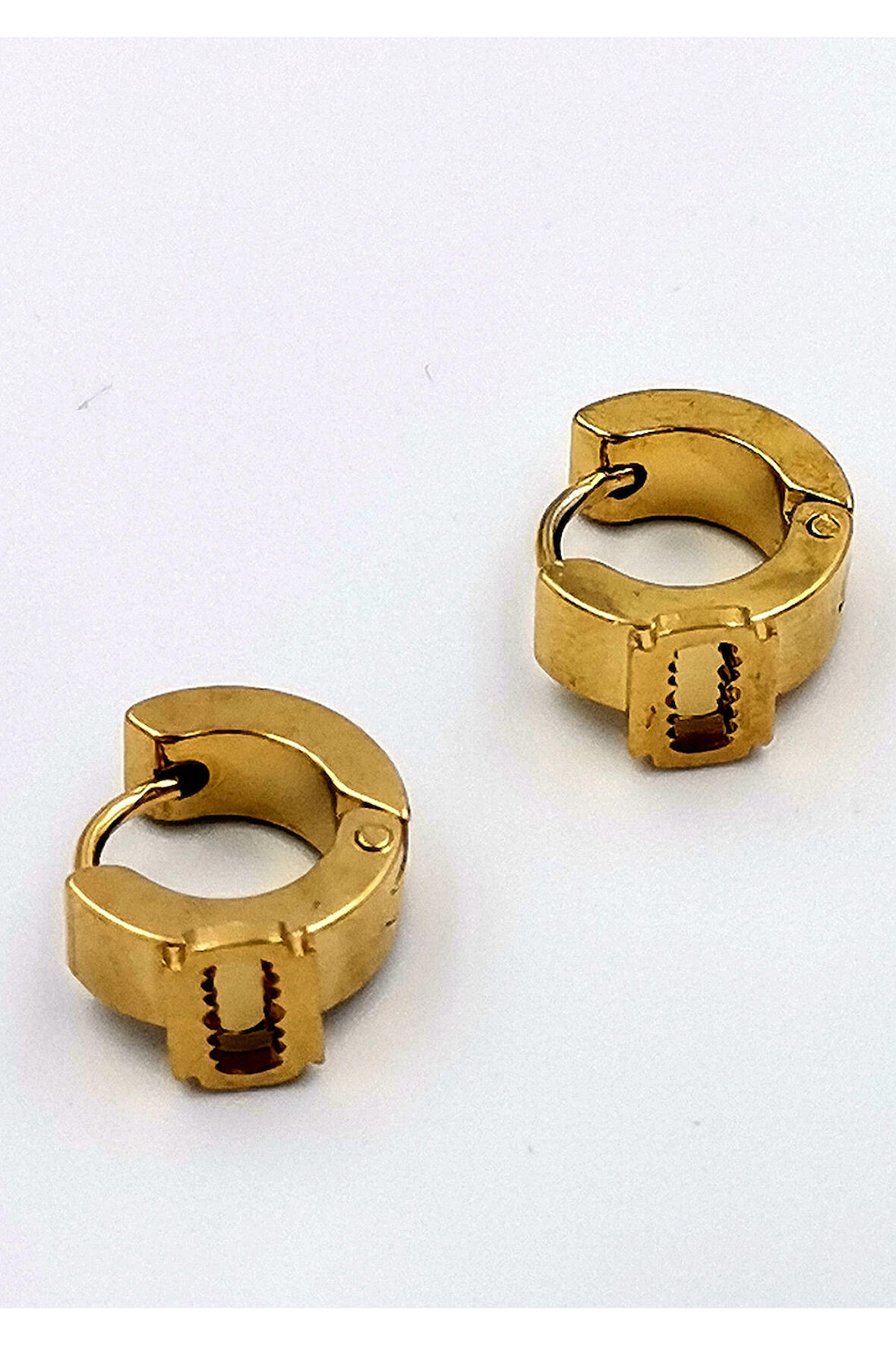 316 L Çelik Gold Renk Unisex Figürlü  Küpe