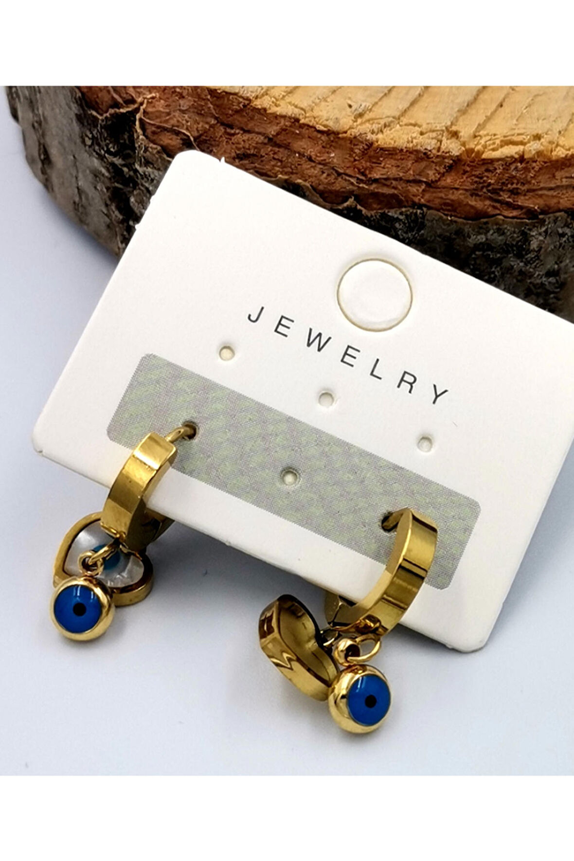 Gold Renk Figürlü Çelik  Küpe