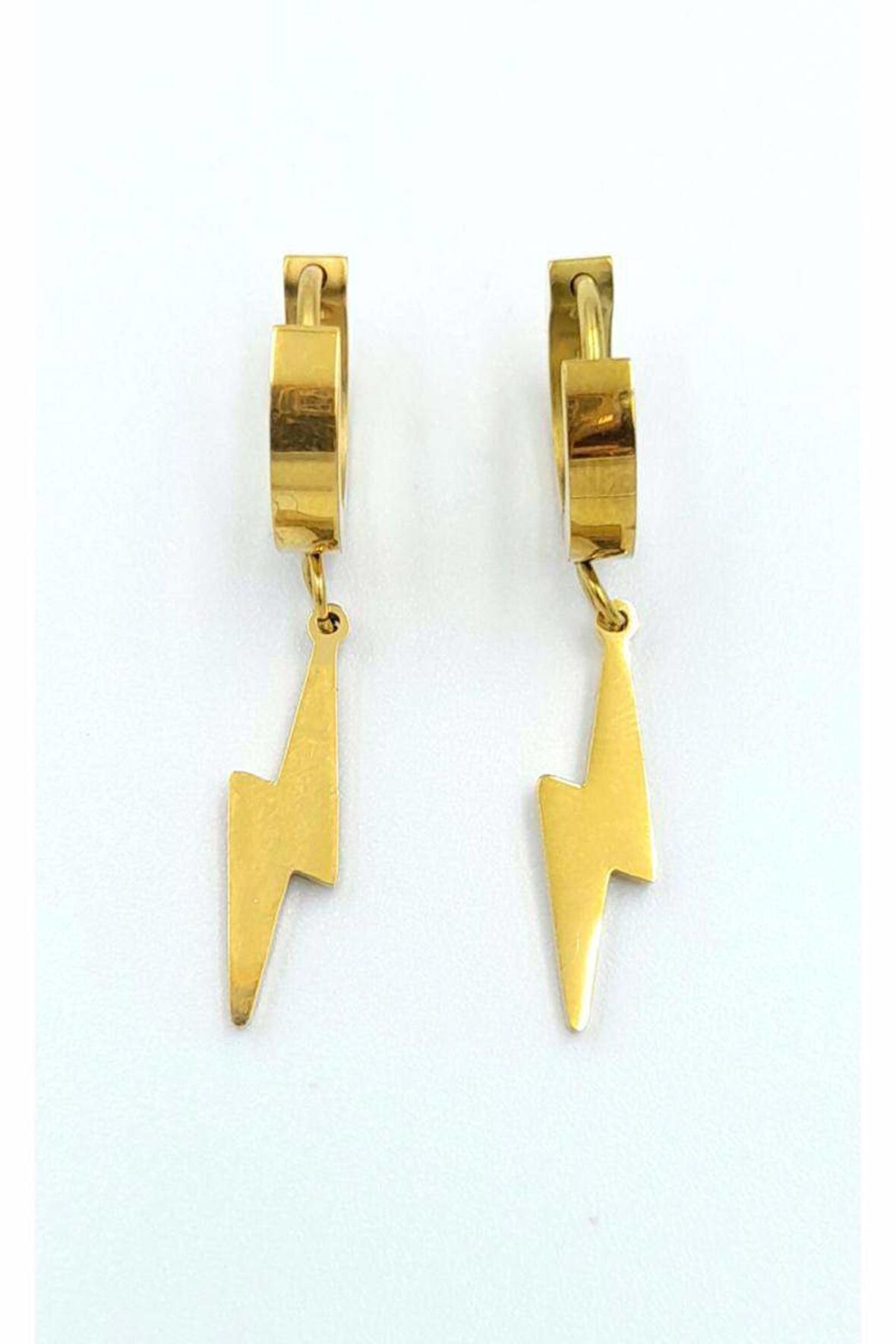 Gold Renk Figürlü Çelik Küpe