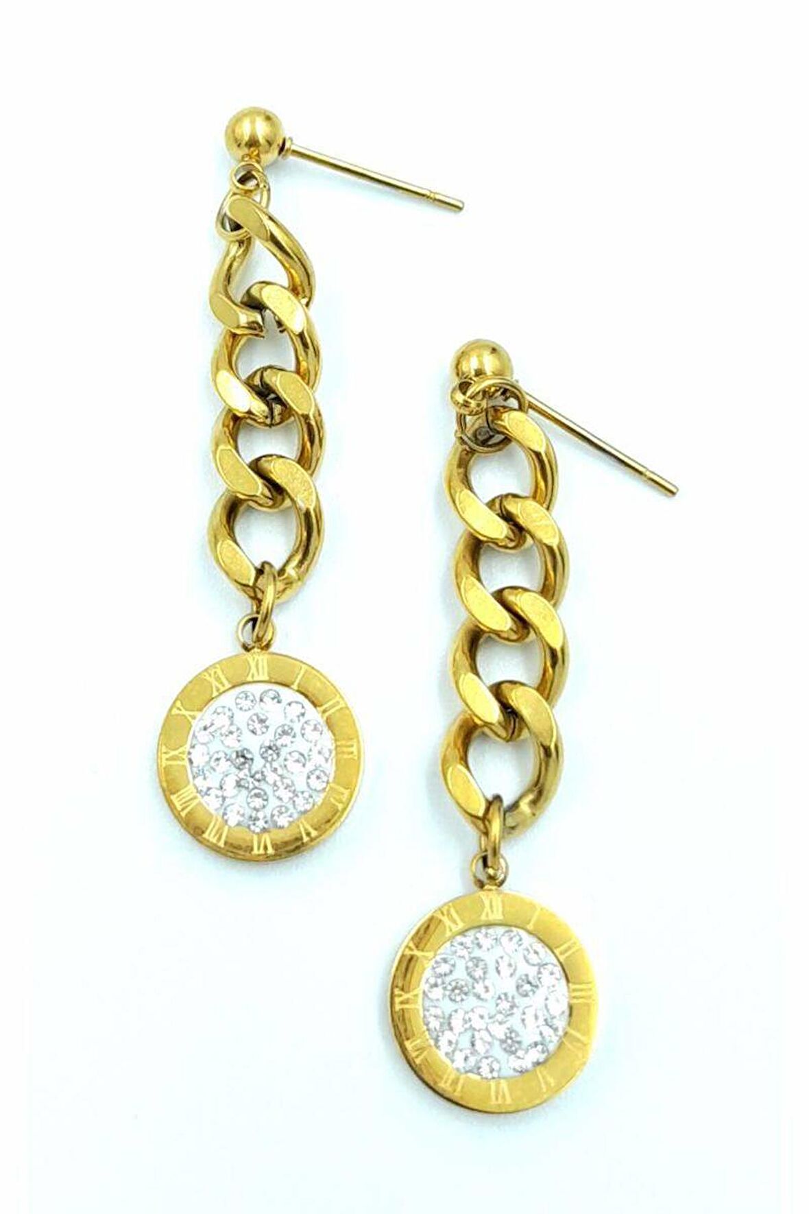 Gold Renk Zincir Çelik Kolye