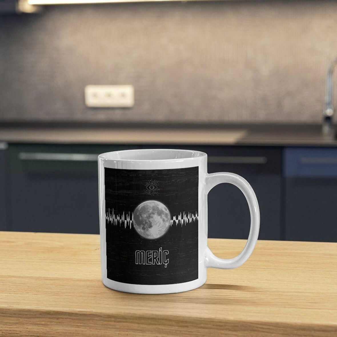 Kişiye Özel Dolunay Tasarımlı Kupa Bardak