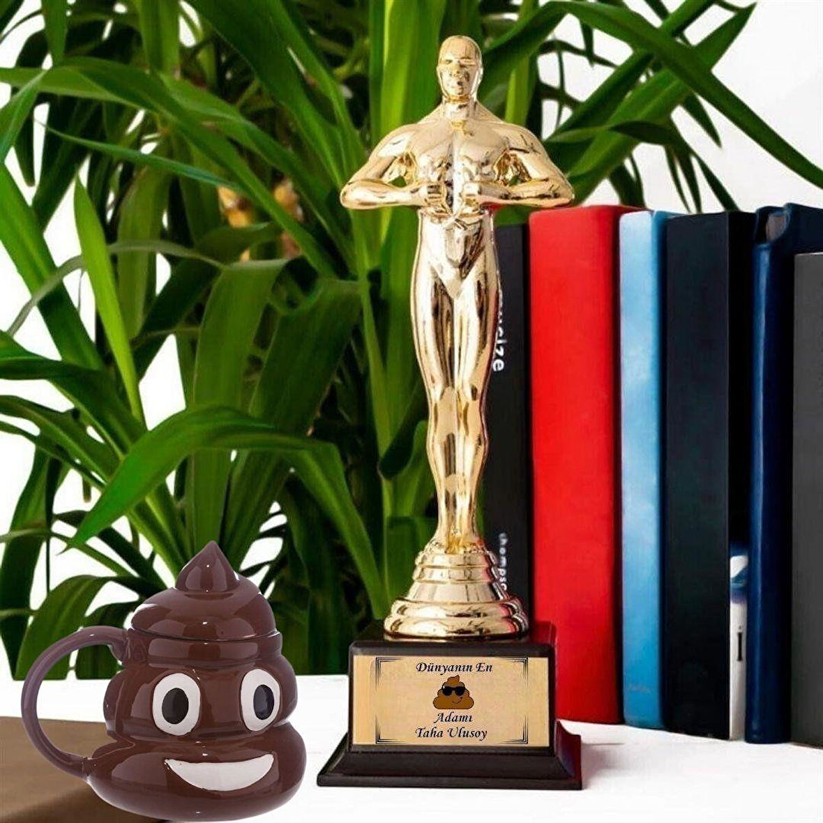 Poo Tasarımlı Kupa Bardak Oskar Hediye Seti