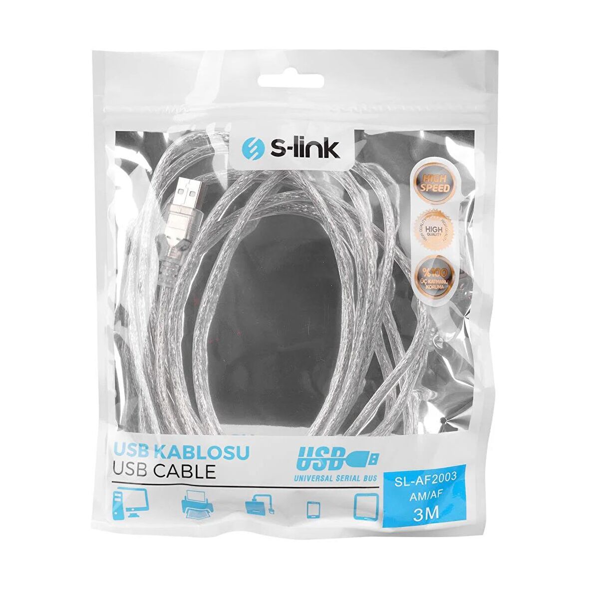 S-Link 3 Metre 2.0 Usb Uzatma Kablosu Sl-af2003