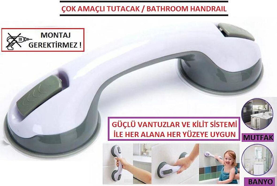 Banyo Tutacağı Bathroom Handrail Çok Amaçlı Düşme Kayma Engelleyici  Kulp Tuvalet Mutfak Tutamaç Tutunma