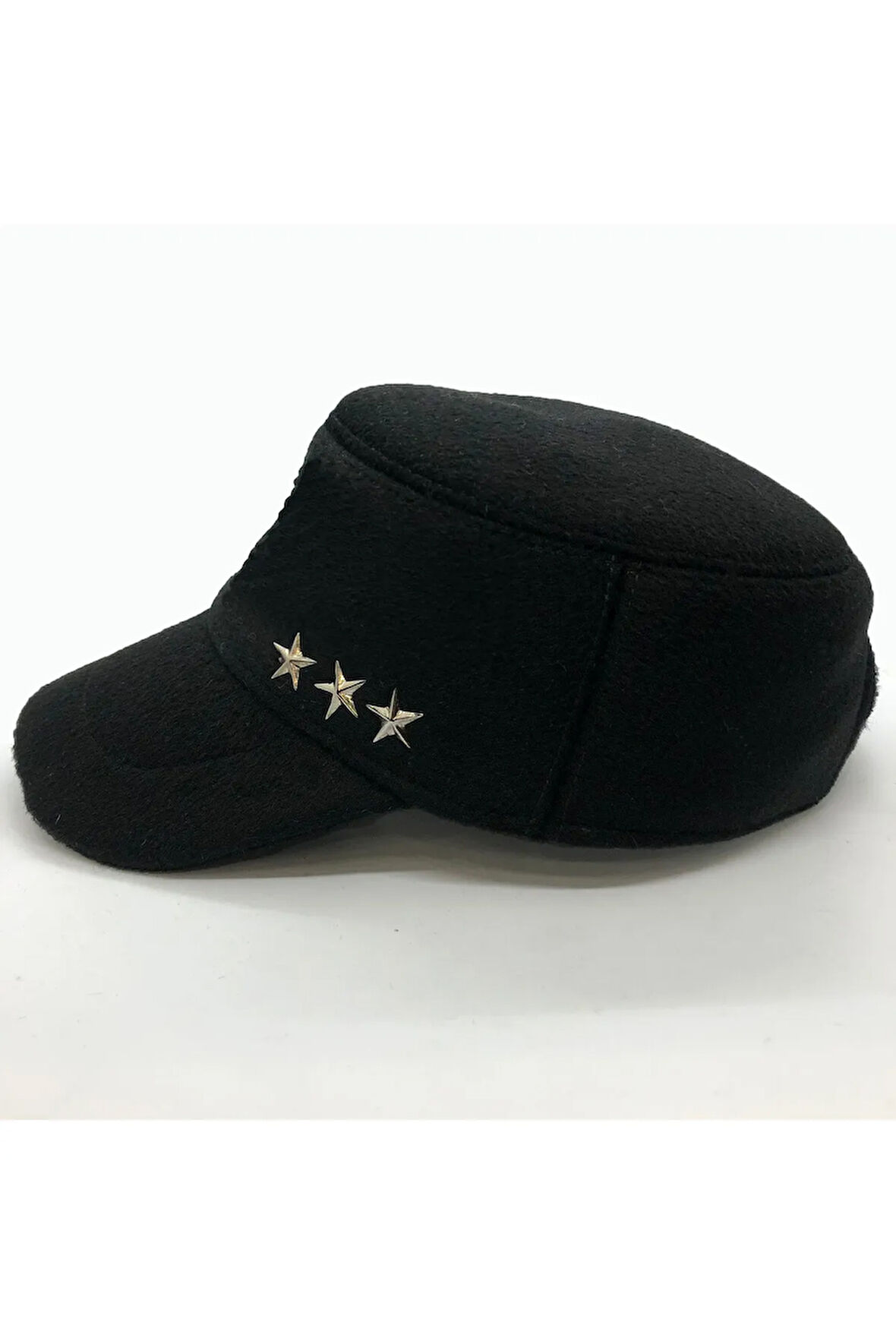 Siyah Unisex Alpaka Castro Asker Şapka