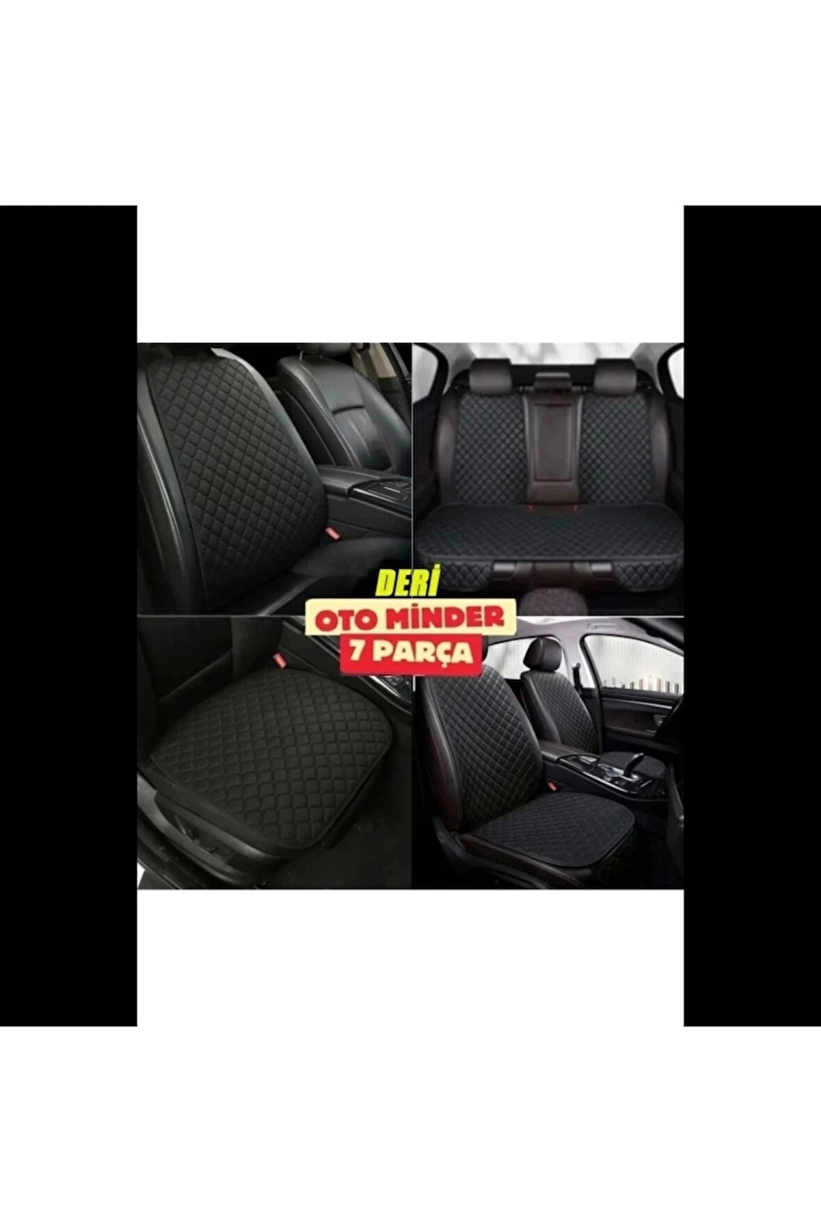 Chery TIGGO8 PRO Koltuk Deri Minderi 7 Parça Ön Ve Arka Oturak Sırt Dayama Minder siyah-siyah