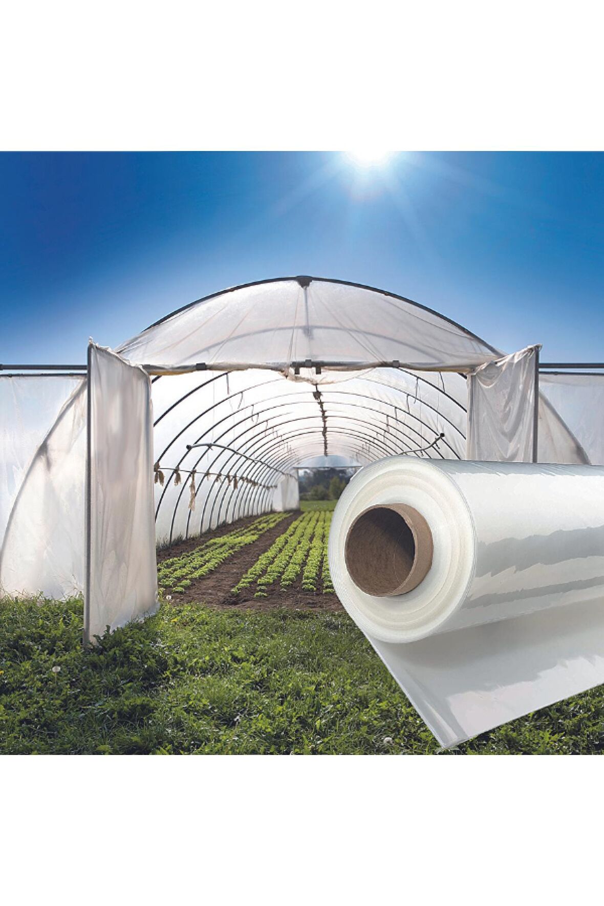 Sera Naylonu 12x11 mt Sera Uzun Ömürlü Koruma: 140 Mikron UV + EVA Katkılı Şeffaf Naylon Örtü