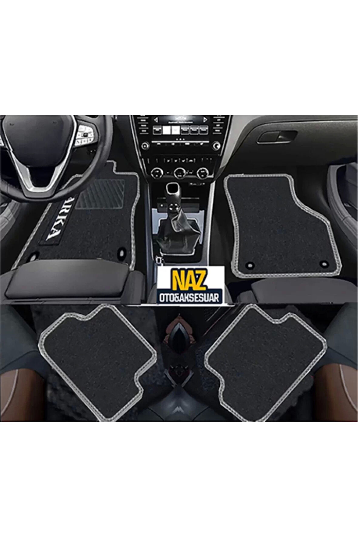 HYUNDAİ SANTAFE CM 2006-2010   Siyah Halı Gri Kenar Petek Topuk