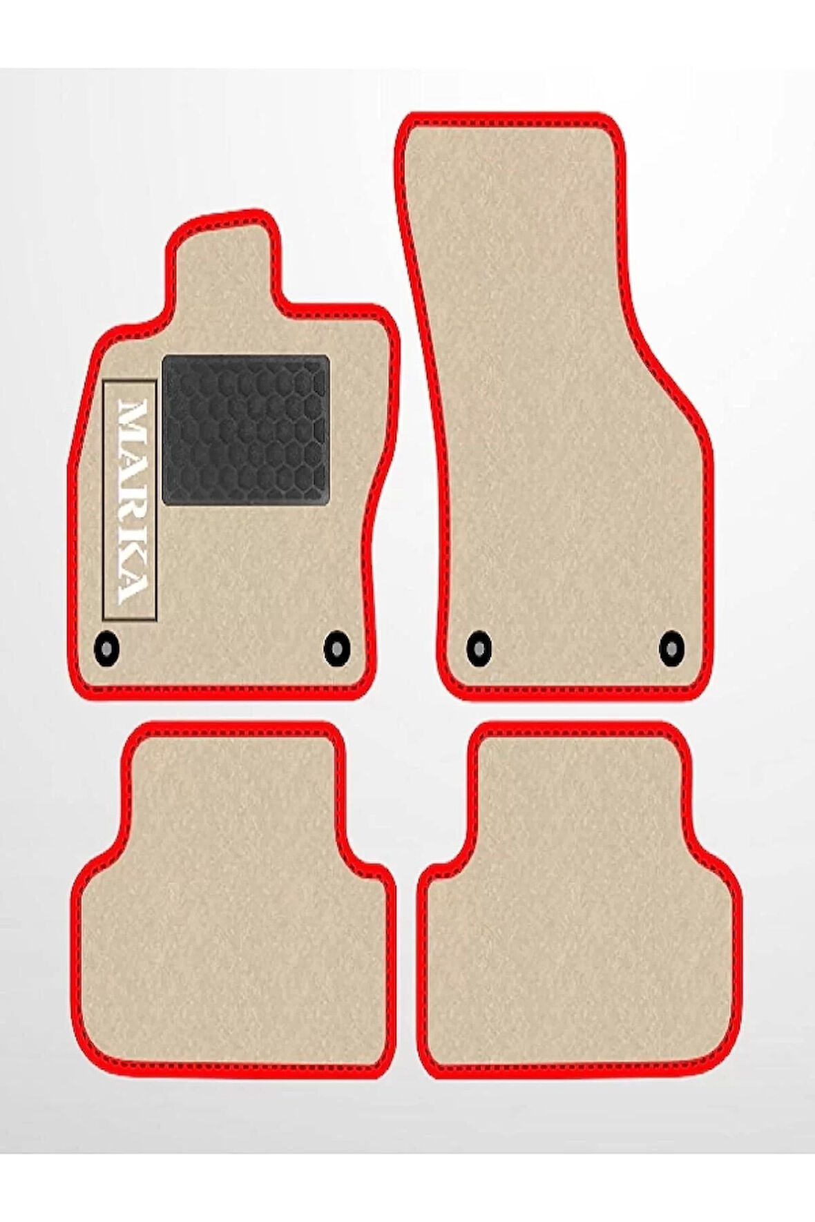 SEAT ATECA 2016 + Bej Halı Kırmızı Kenar Petek Topuk