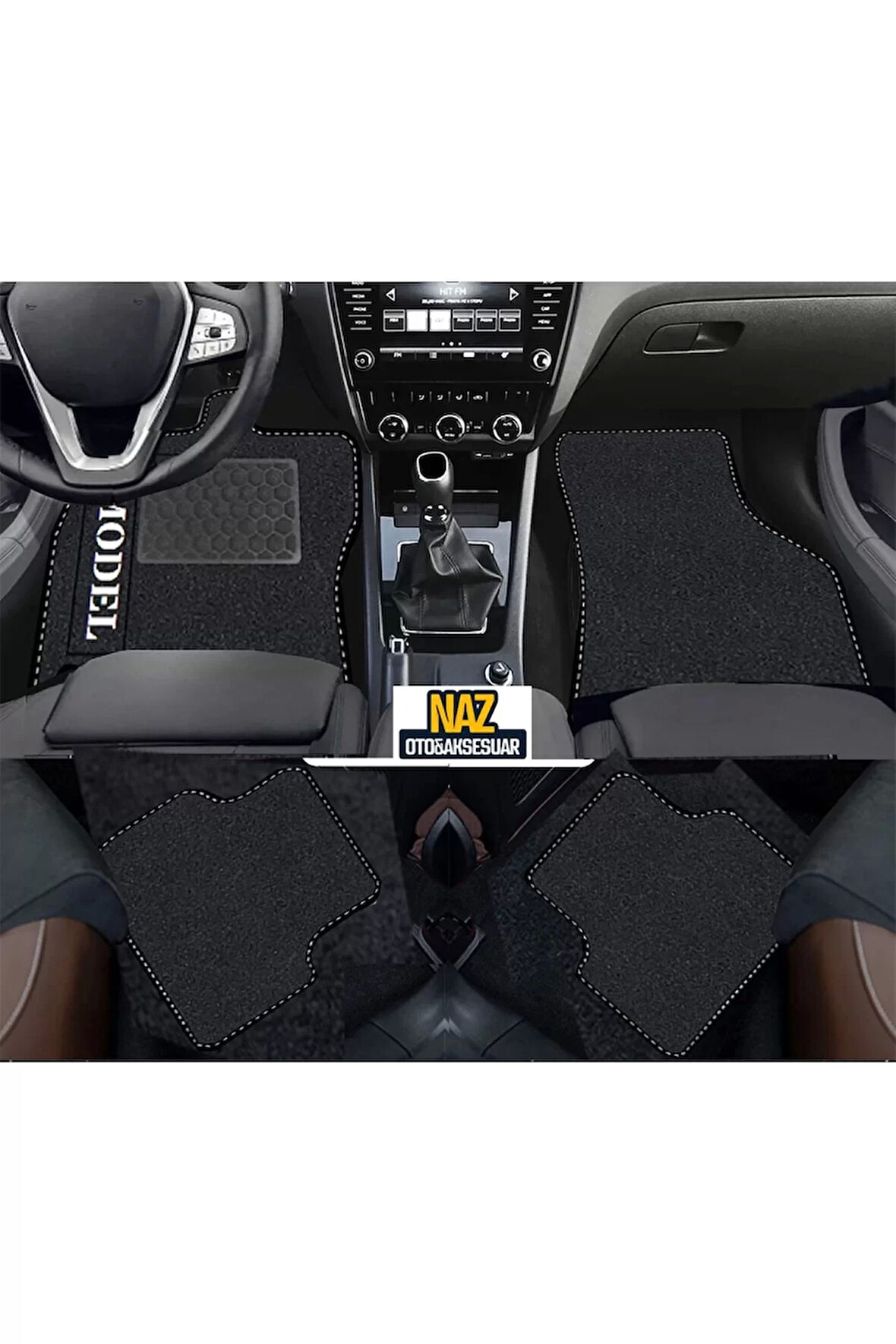 FORD MUSTANG 2005-2014    Siyah Halı Siyah Kenar Petek Topuk