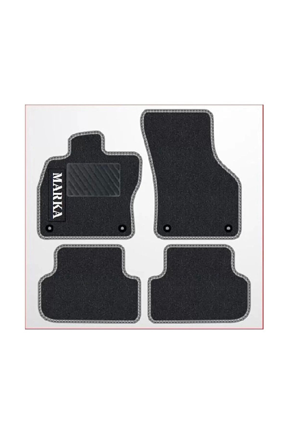 VOLVO V40 1996-2000 Siyah Halı Gri Kenar Petek Topuk