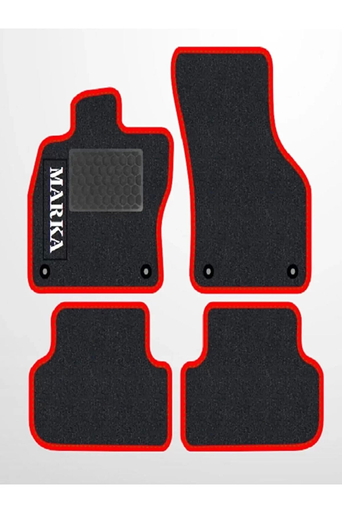 PORSCHE CAYMAN 987 2004-2012  Uyumlu WİTH BOSE Siyah Halı Gri Kenar Petek Topuk