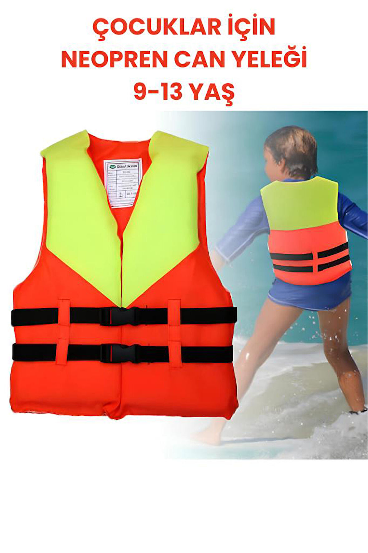 S Beden 4-8 Turuncu Yaş Çocuk Can Yeleği Neopren Sünger Yüzme Yeleği Çocuklar İçin Yüzdürme Yeleği