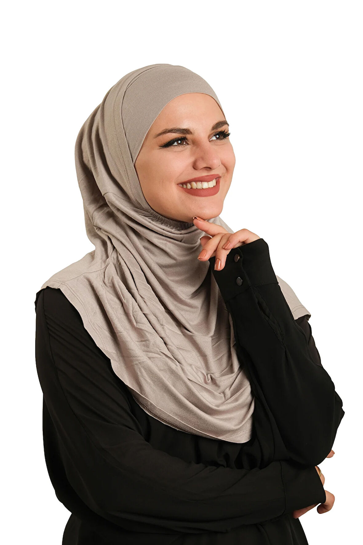 Vizon Pratik Hazır Geçmeli Tesettür Eşarp Viskon Boneli Büyük Boy 1290BV_10