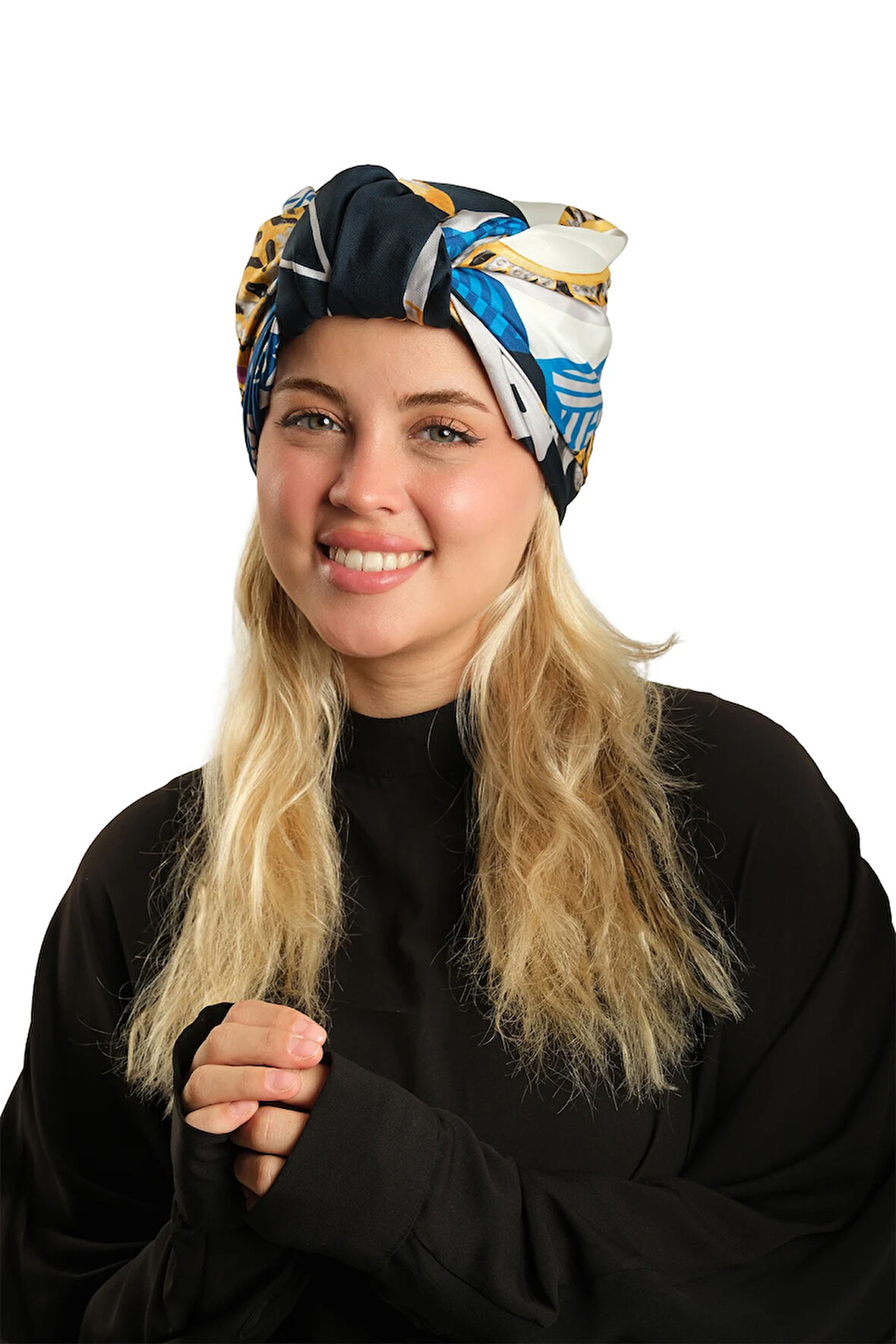 Krem Pratik Hazır Geçmeli Tesettür Bone İpek Desenli 2410_40