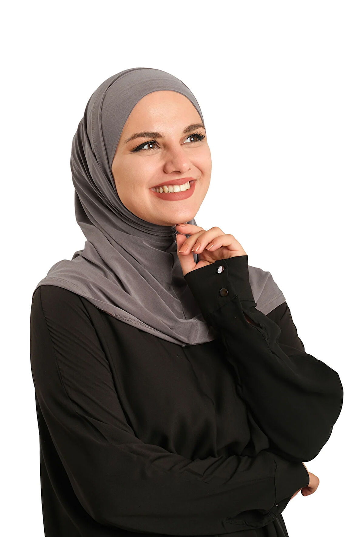 Vizon Pratik Hazır Geçmeli Boru Boneli İkili Tesettür Eşarp Sandy Düz 2501_10