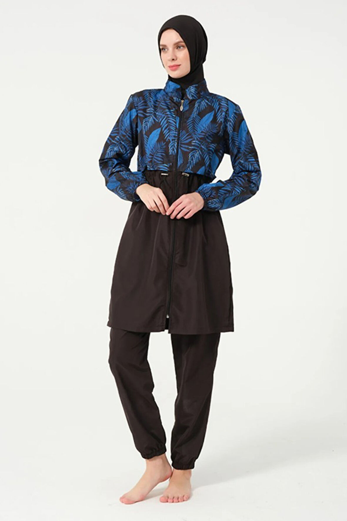 Tesmay 22156 Tam Boy Dijital Desenli Tam Boy Tesettür Mayo