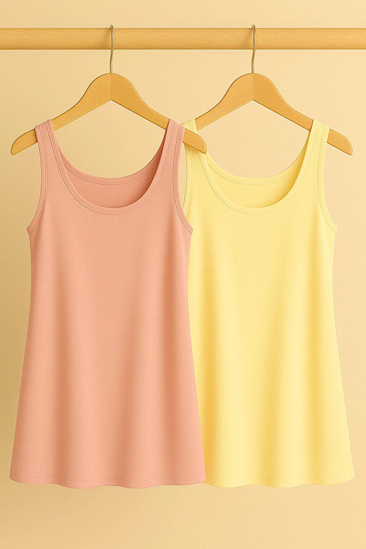 2 Adet A Kesim Rahat Kalıp Basic Kalın Askılı Atlet Tişört