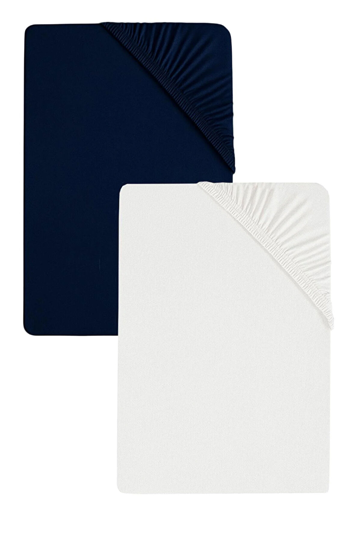 2 Adet Battal Boy Düz Pamuklu Çift Kişilik 200 x 200 cm Lastikli Penye Çarşaf