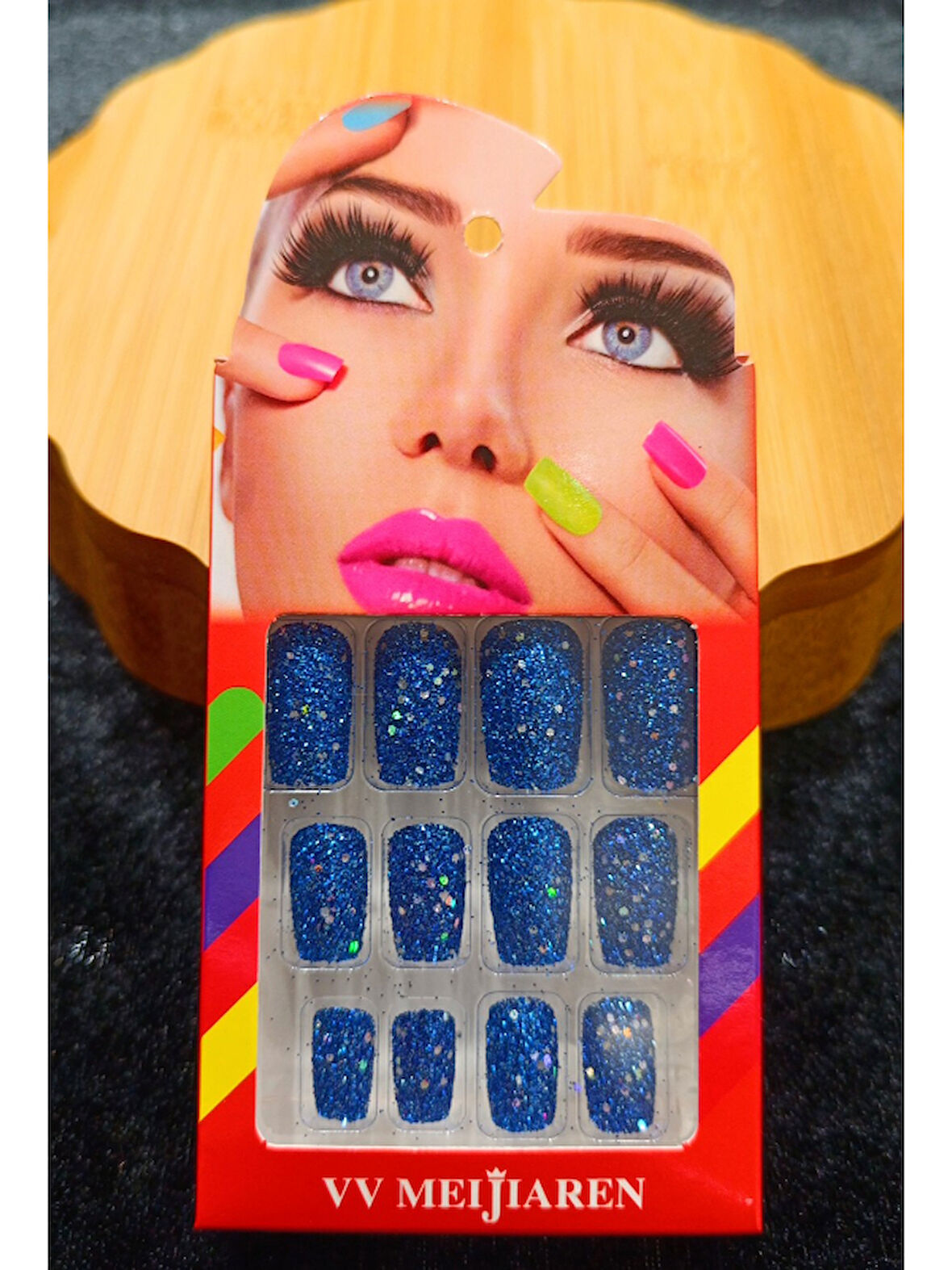 Monalisa Home Lüks Simli Figürlü Takma Tırnak