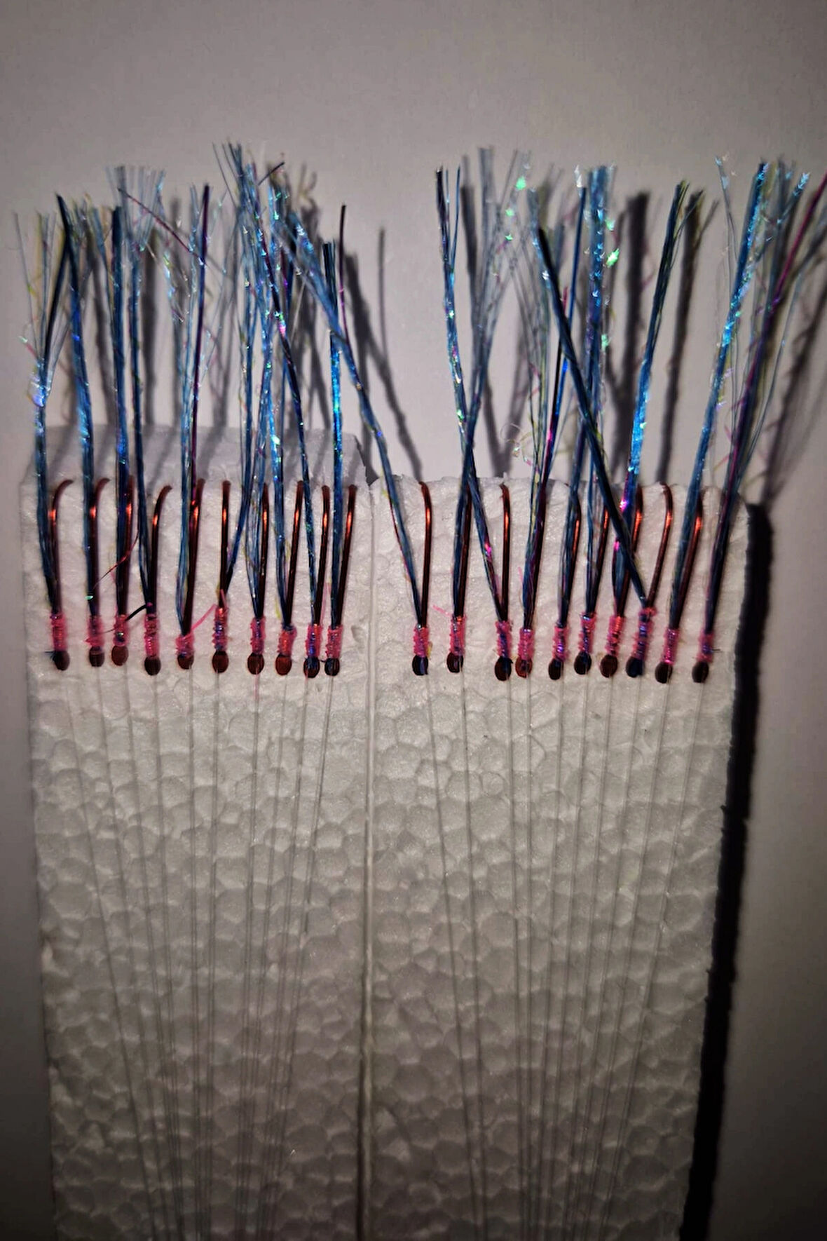 Eagenset Çapari İstavrit Çaparisi, 25x12 Beden, Mavi - Fuşya Sim, 11 No Kırmızı İğne, 10 İğneli, 2li Paket