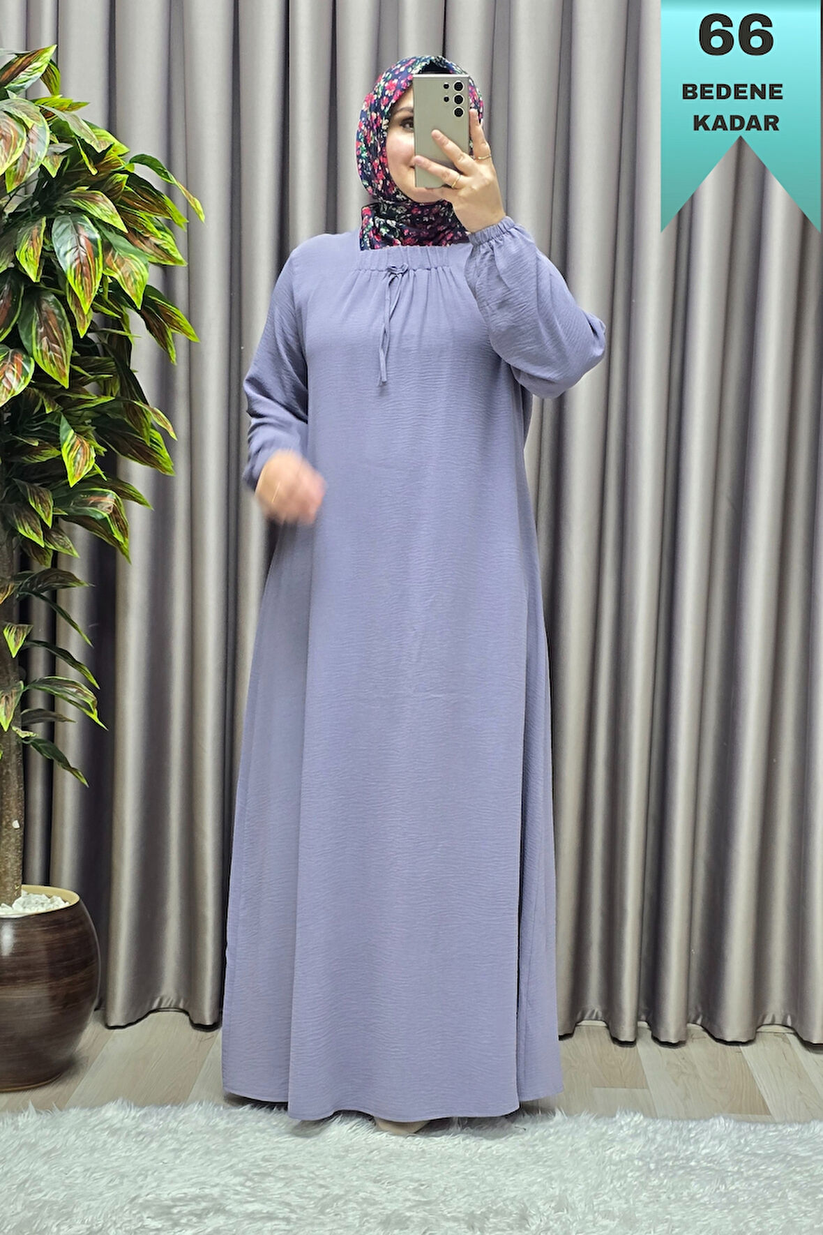 Kadın Tesettür Büyük Beden Giyim Aerobin Elbise 