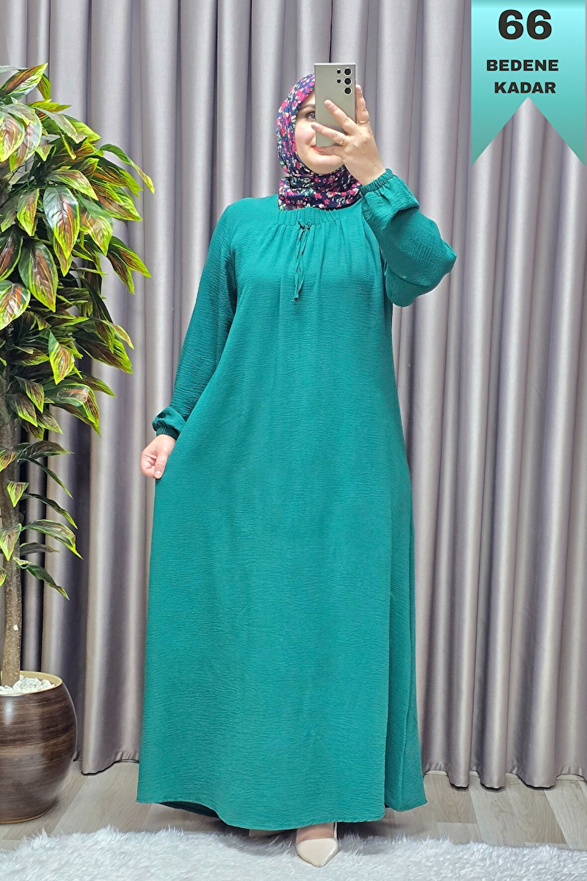 Kadın Tesettür Büyük Beden Giyim Aerobin Elbise 