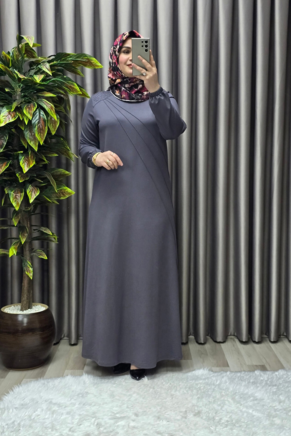 Kadın Tesettür Giyim Büyük Beden Şeyda Elbise 