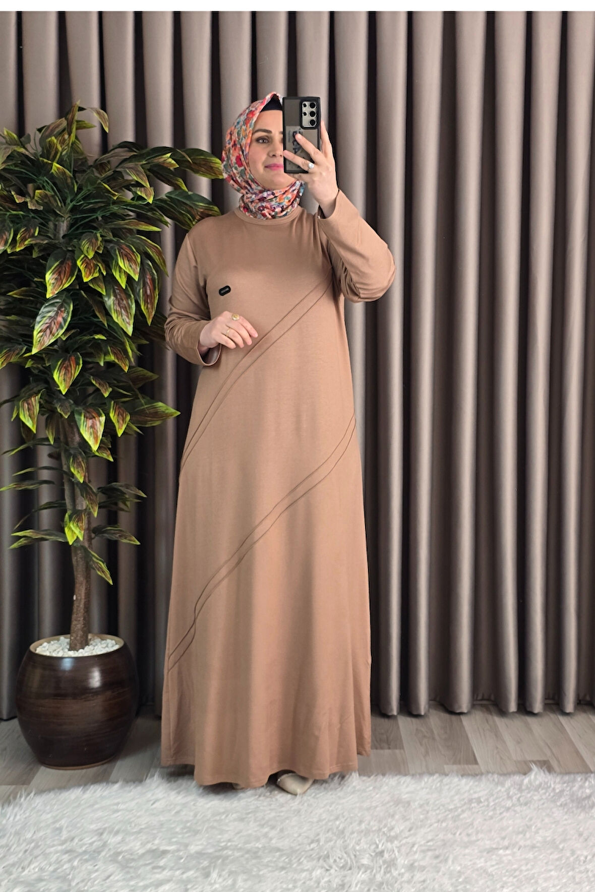 Kadın Tesettür Giyim Büyük Beden Kristal Spor Elbise 