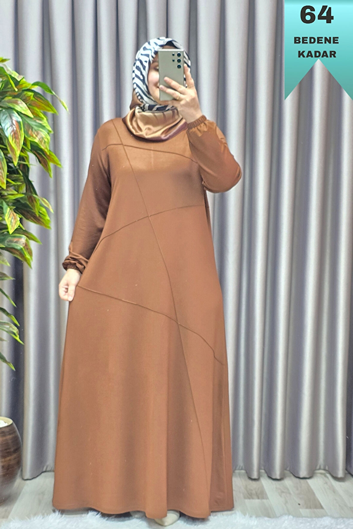 Kadın Tesettür Giyim Büyük Beden Çimalı Elbise 