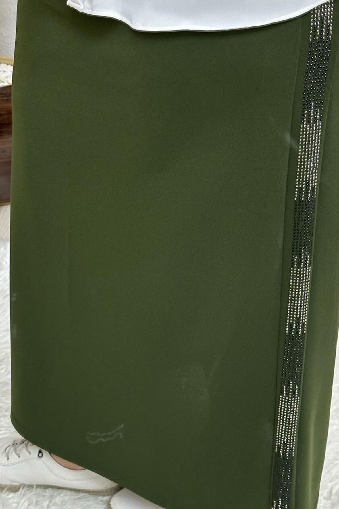 Kadın Tesettür Giyim Büyük Beden Yan Taşlı Kalem Etek 