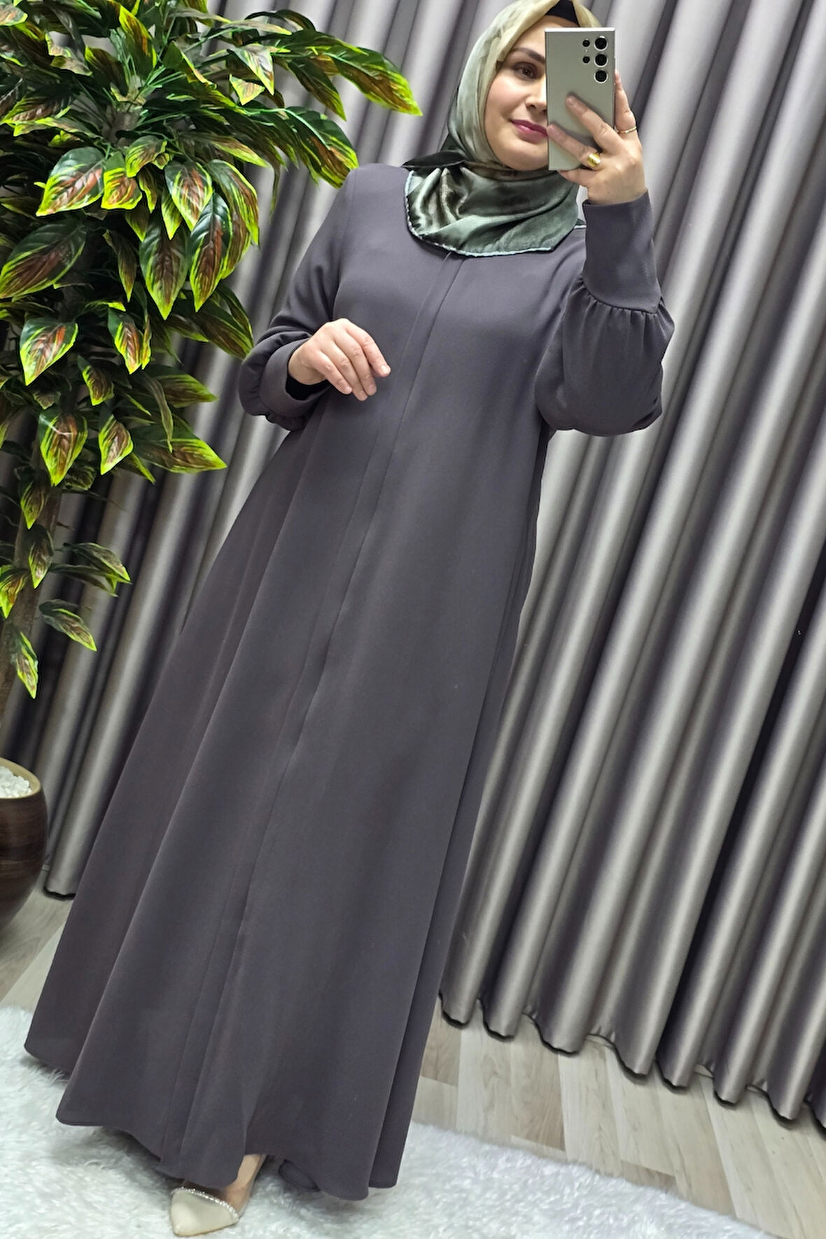 Kadın Tesettür Giyim Büyük Beden Hürrem Kol Ferace 