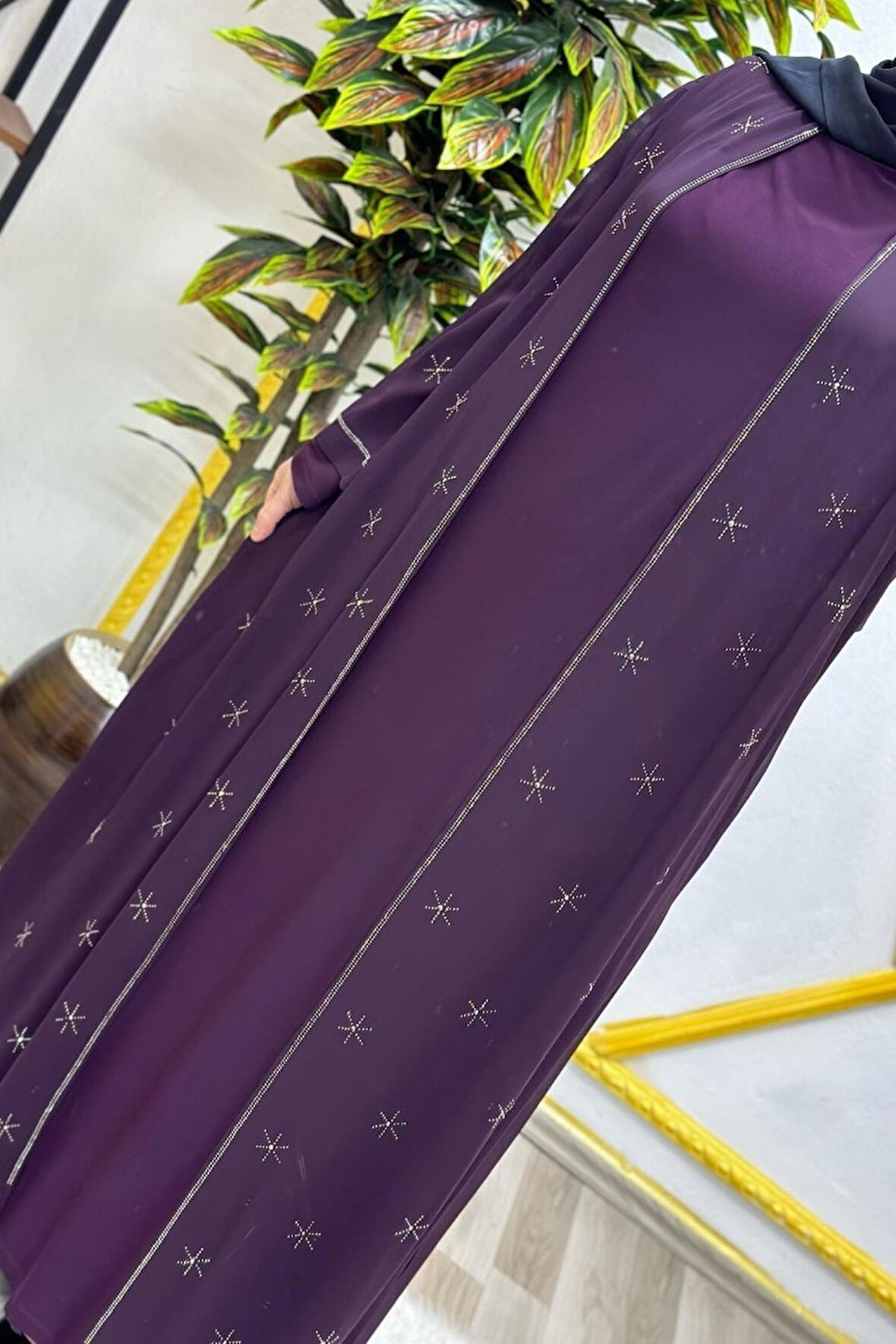 Kadın Tesettür Giyim  Büyük Beden Yıldız Taşlı Abiye 