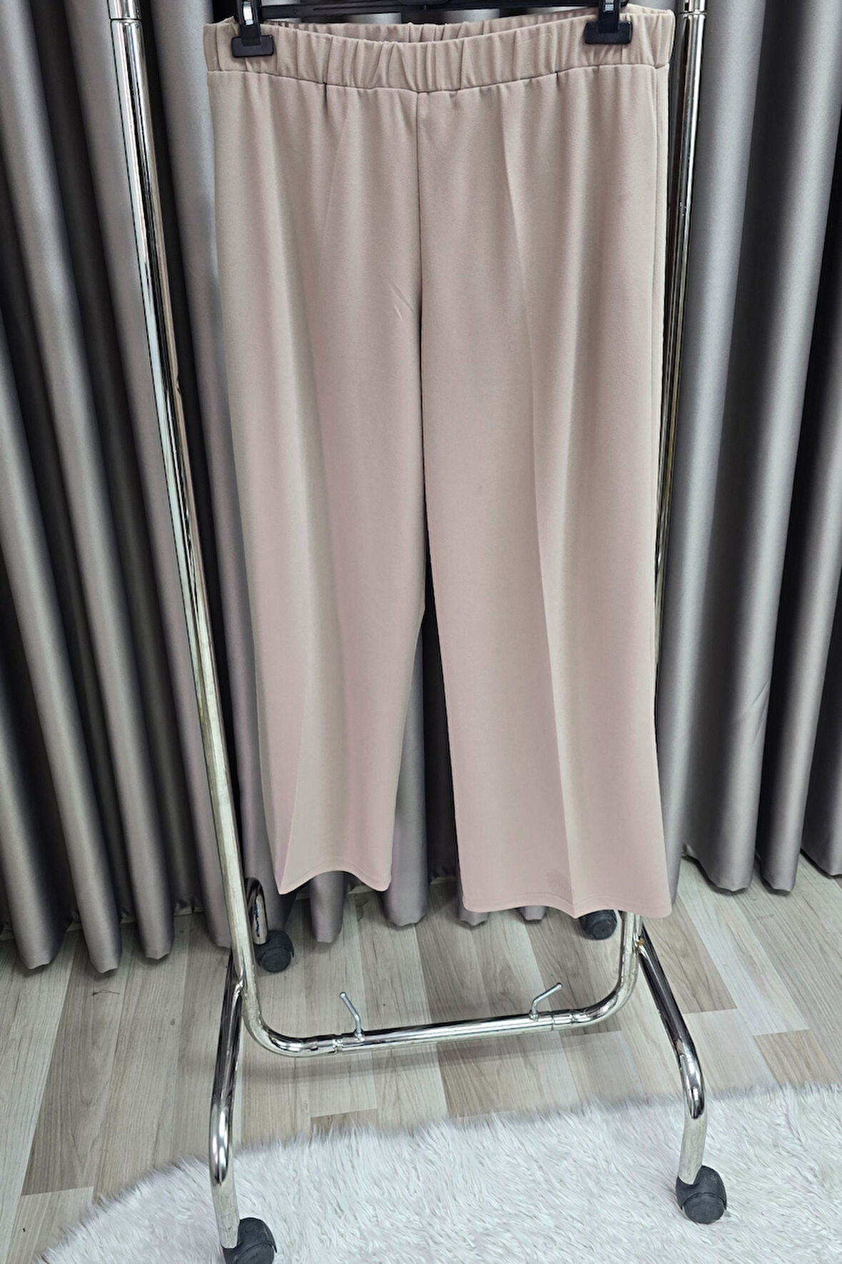 Kadın Giyim Büyük Beden Bol Paça Scuba Pantolon 