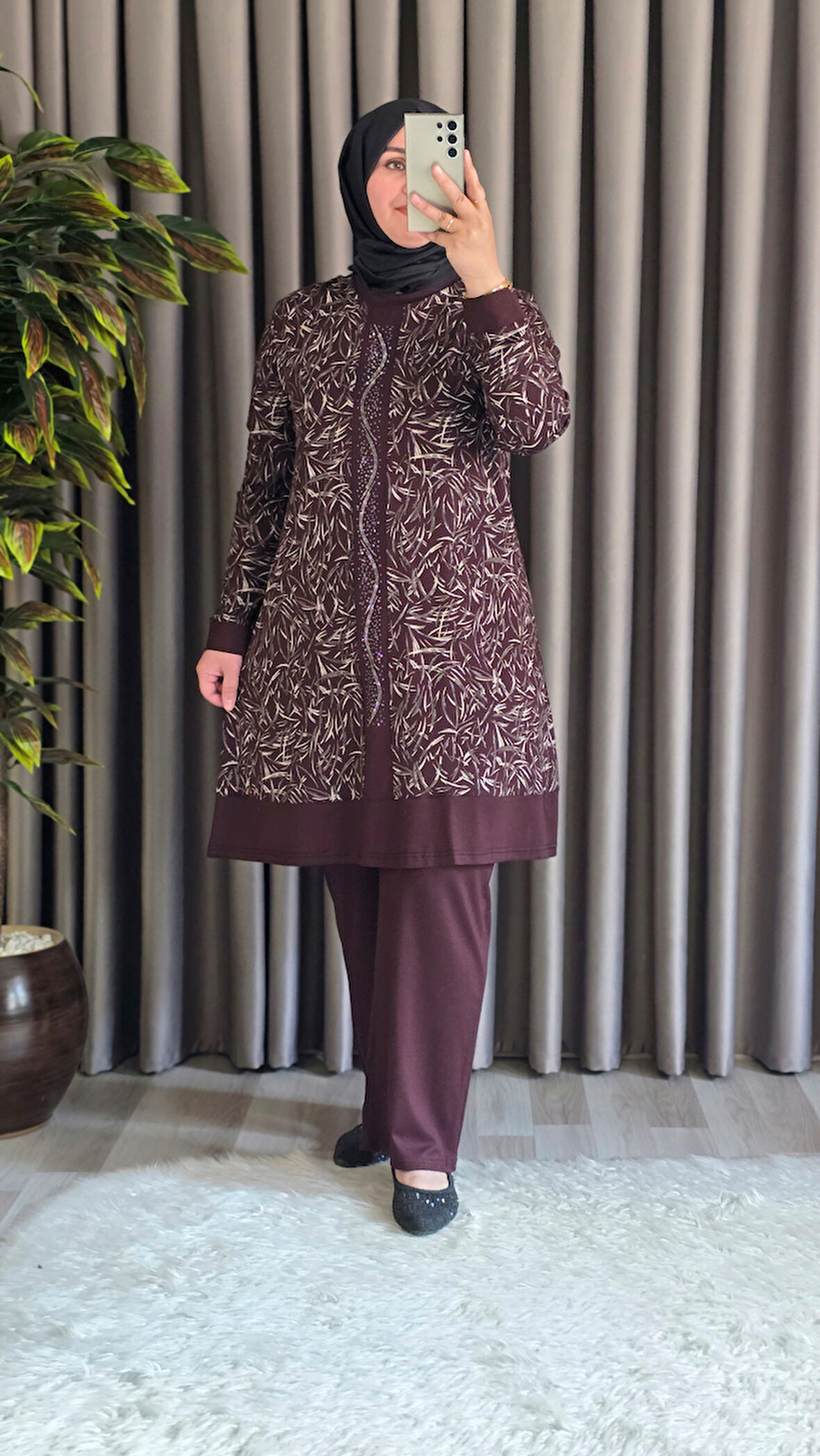 Kadın Giyim Şerit Desenli Samira Takım 